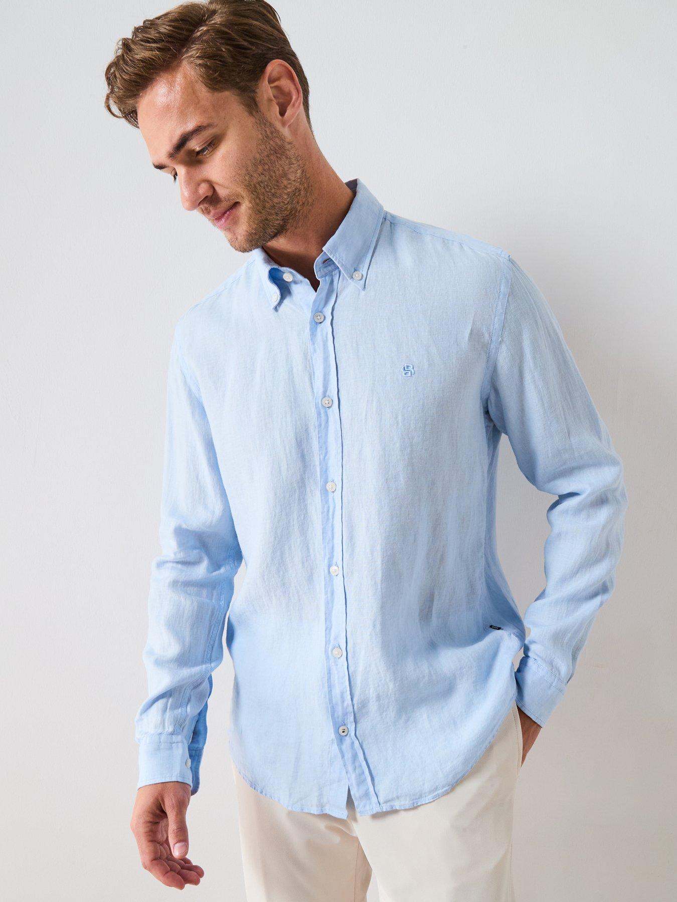 Image 4 of 6 of BOSS H-Roan Button Down Slim Fit Shirt - Light Blue