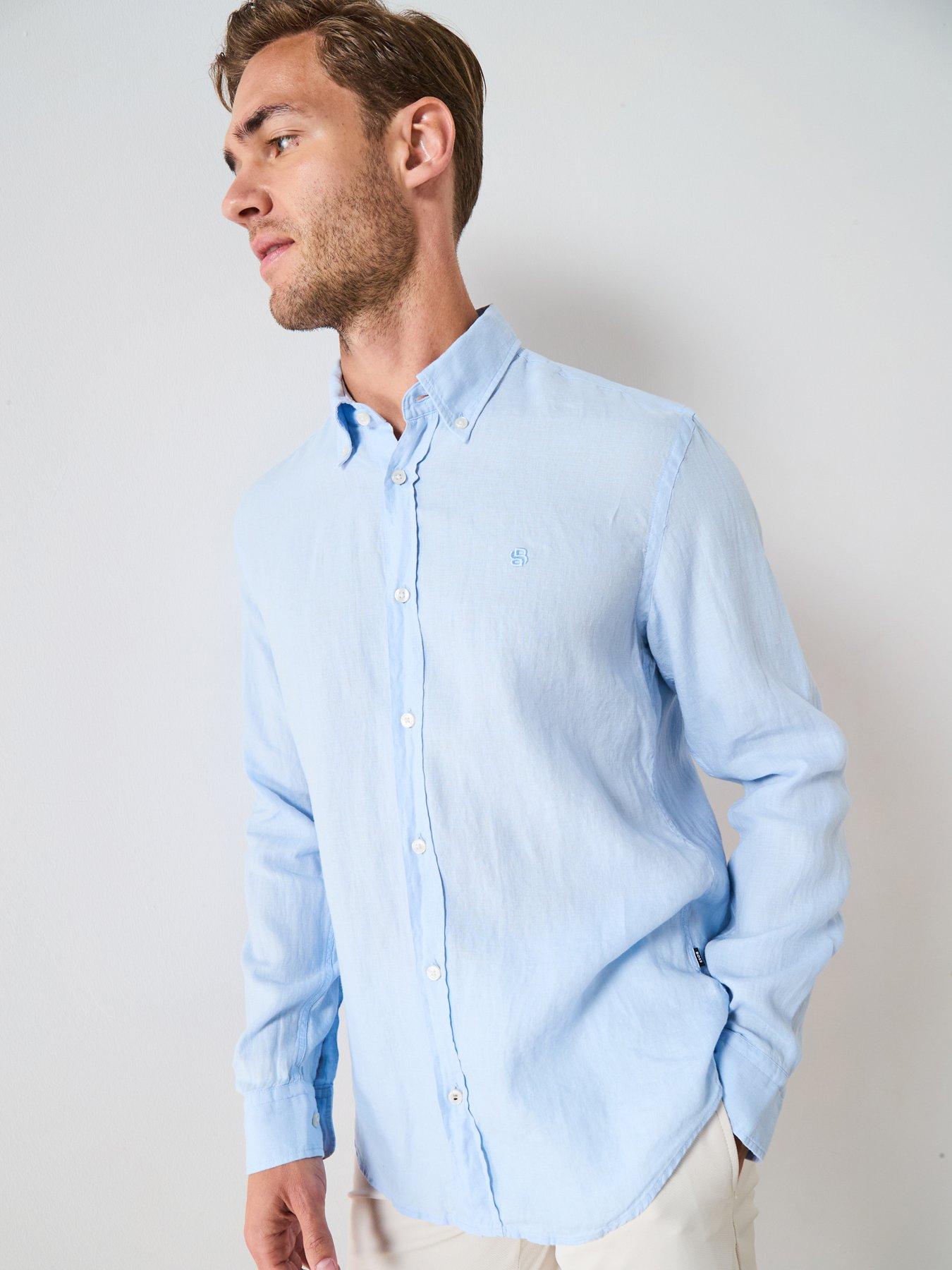Image 5 of 6 of BOSS H-Roan Button Down Slim Fit Shirt - Light Blue