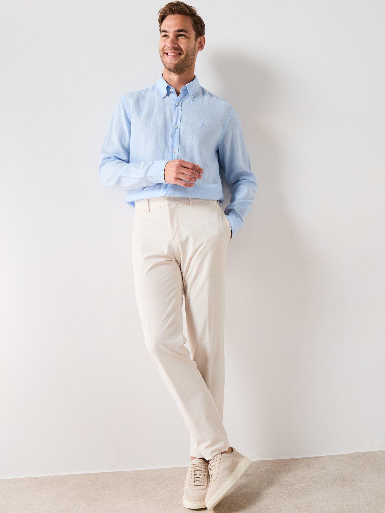 Image 6 of 6 of BOSS H-Roan Button Down Slim Fit Shirt - Light Blue