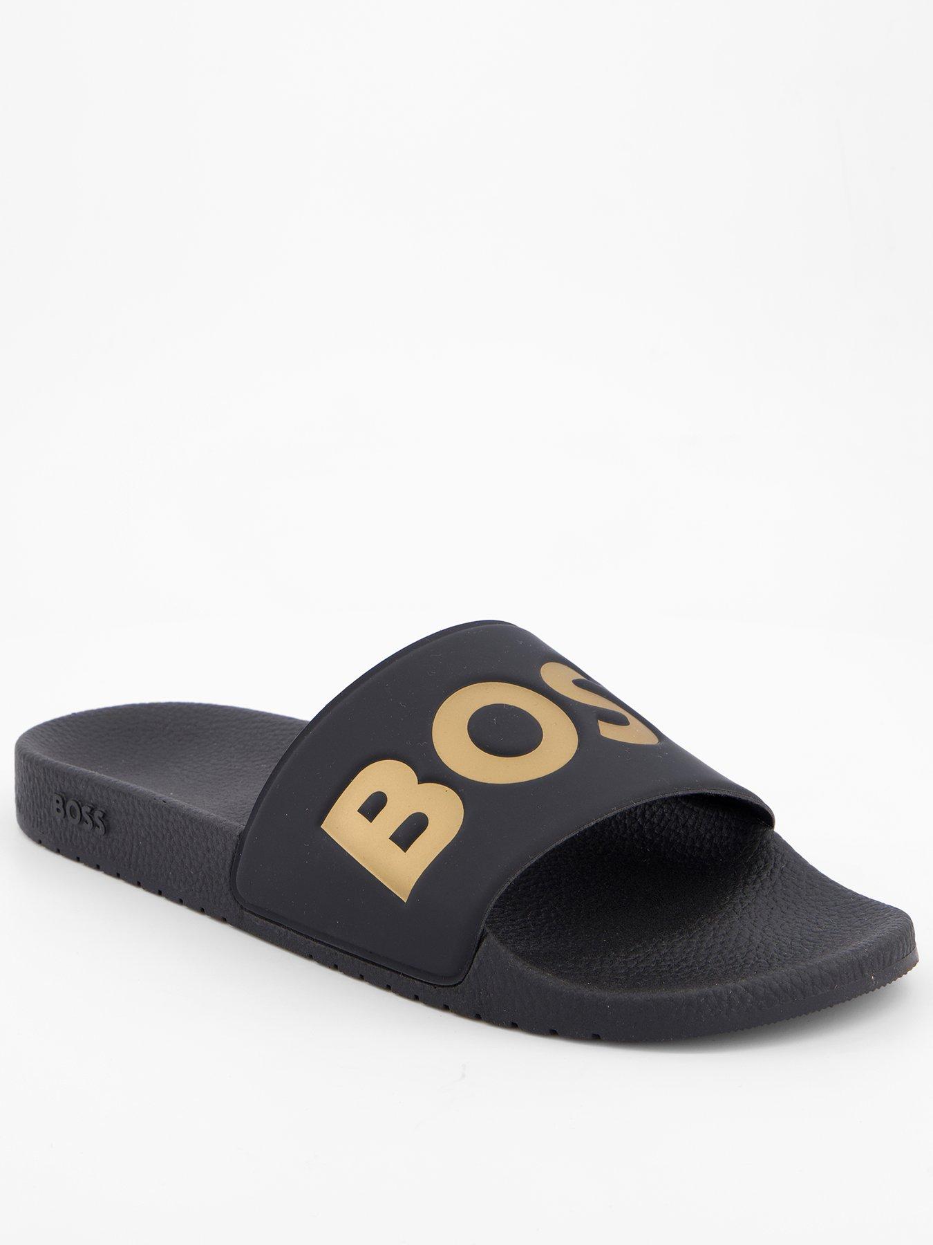 undefined Aryeh Contrast Logo Slide - Black/gold
