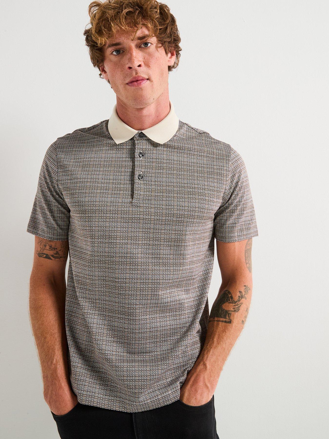 undefined H-Parris 102 Regular Fit All Over Pattern Polo Shirt - Light Beige