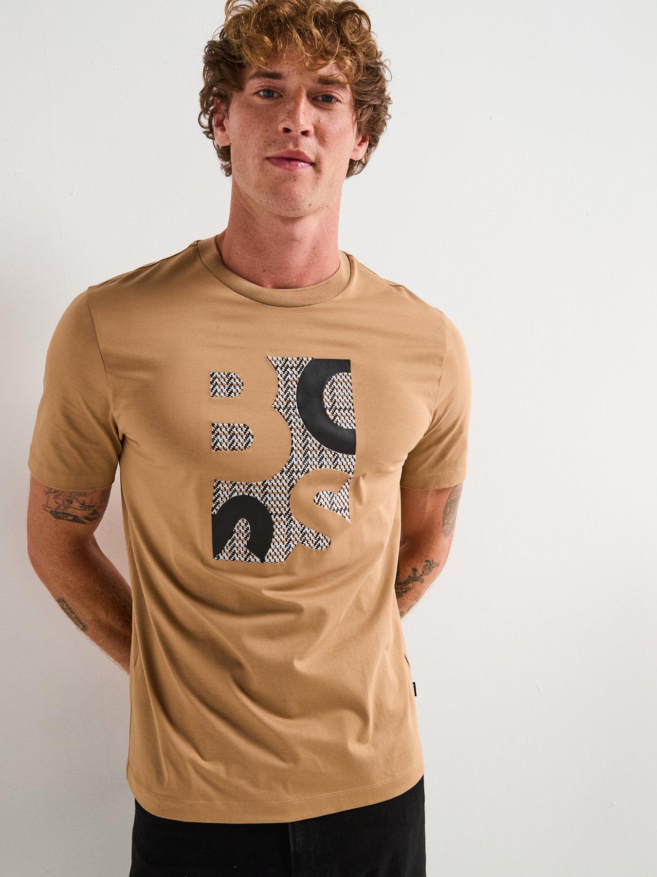 undefined H-Thompson 655 Embroidered Big Logo T-Shirt - Brown