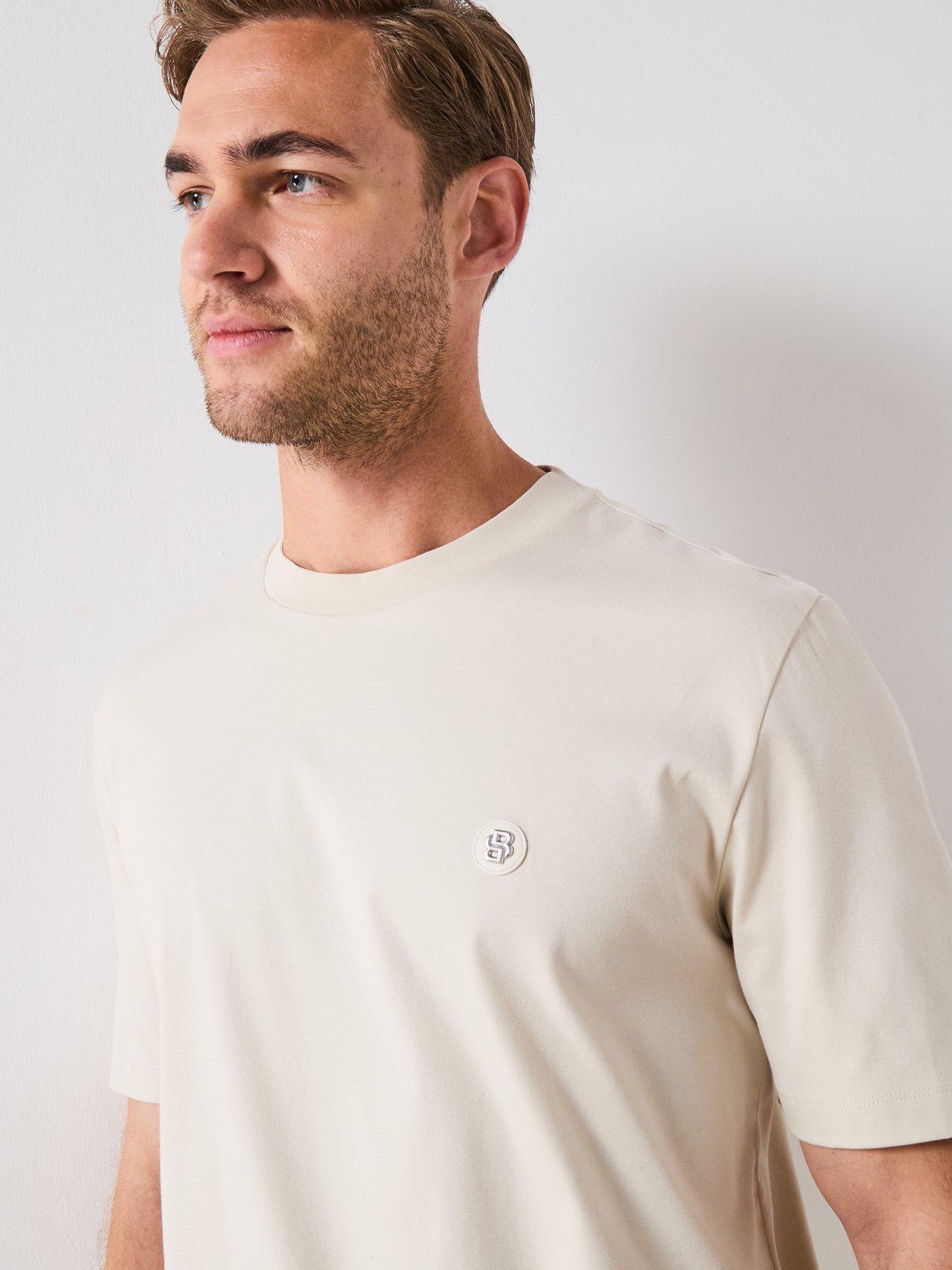 undefined Double B-Monogram Crew Neck T-Shirt - Cream
