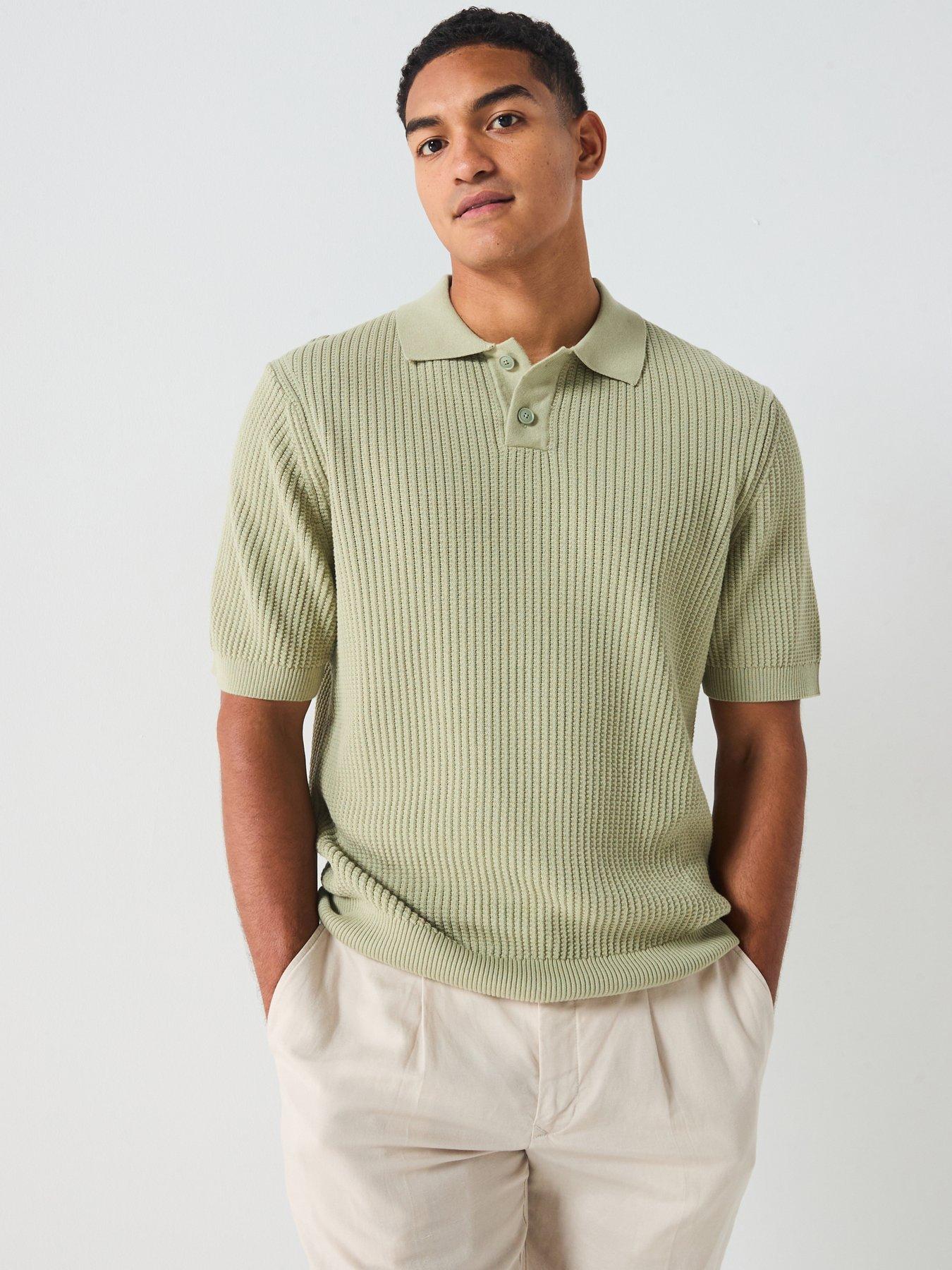 Image 1 of 6 of BOSS Akoppo Regular Fit Knitted Polo Shirt - Green