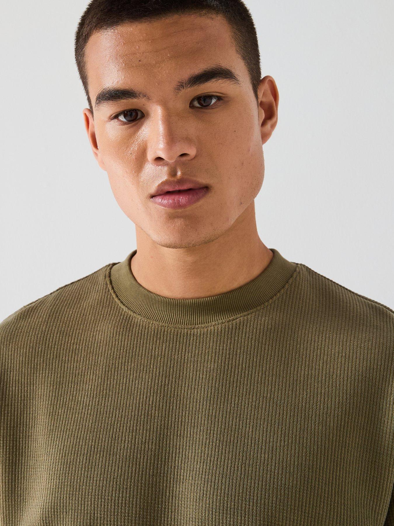Image 6 of 6 of HUGO Blue Nuwafflo Waffle Loose Fit T-Shirt - Green