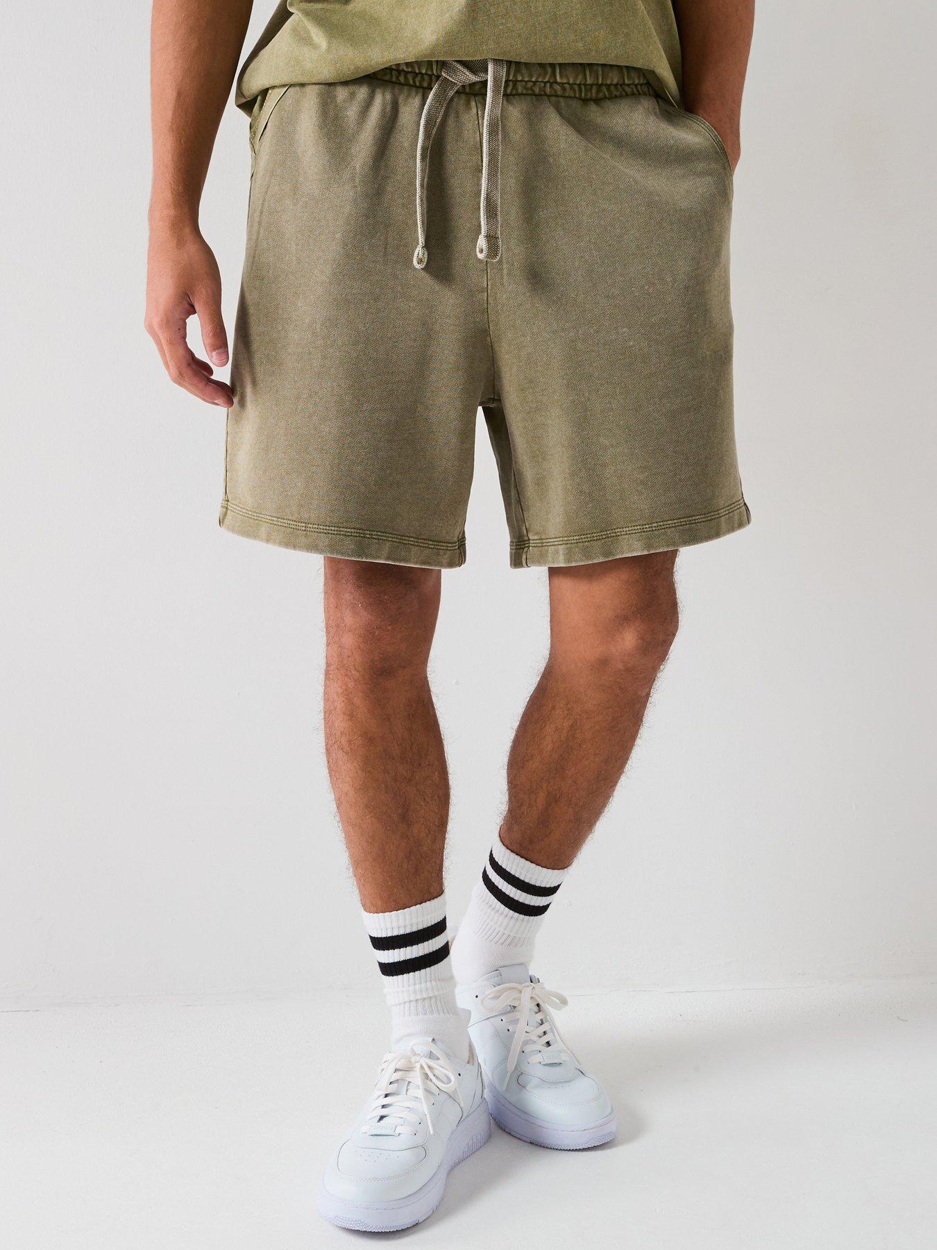 undefined Hugo Blue Nebusho Relaxed Fit Washed Jersey Shorts - Green