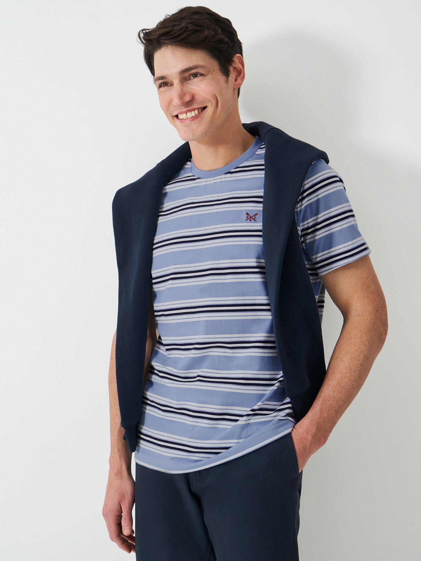 undefined Bolton Stripe Short Sleeve T-shirt - Light Blue