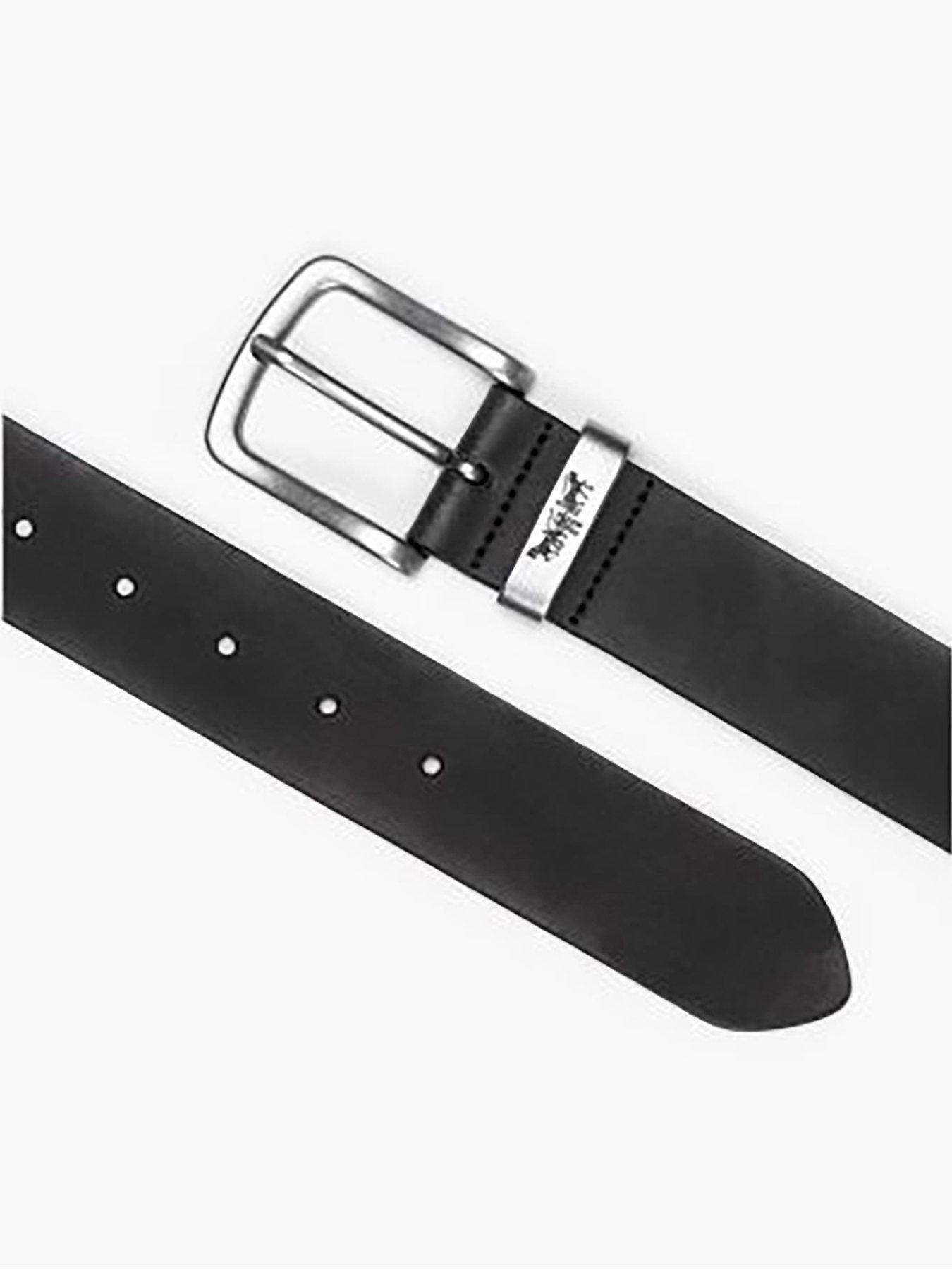 Image 2 of 2 of Levi's Metal Two Horse Keeper Leather Belt - Black