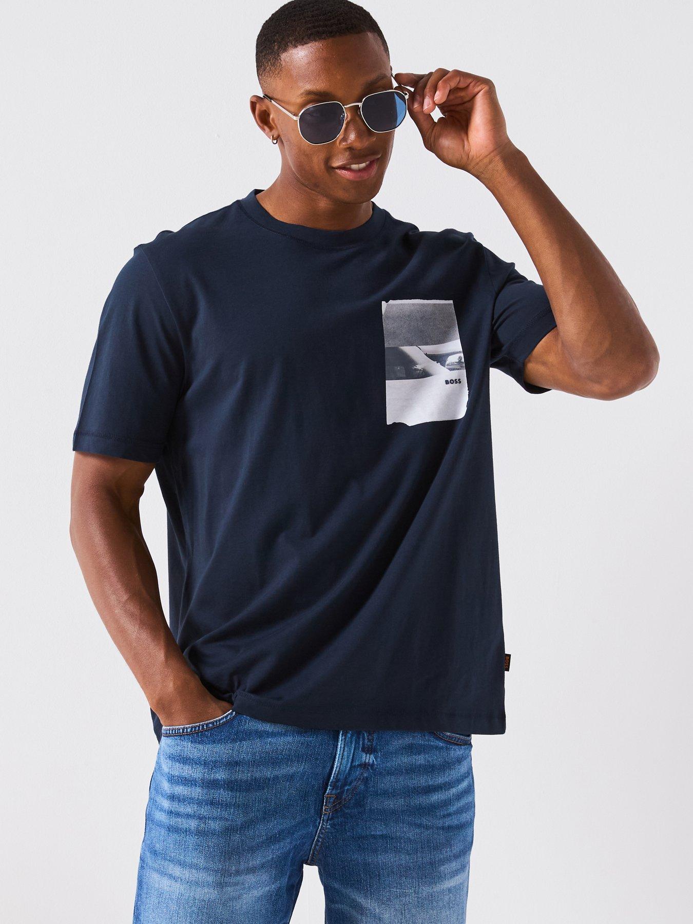 undefined Boss Container Regular Fit Chest Graphic T-shirt - Navy