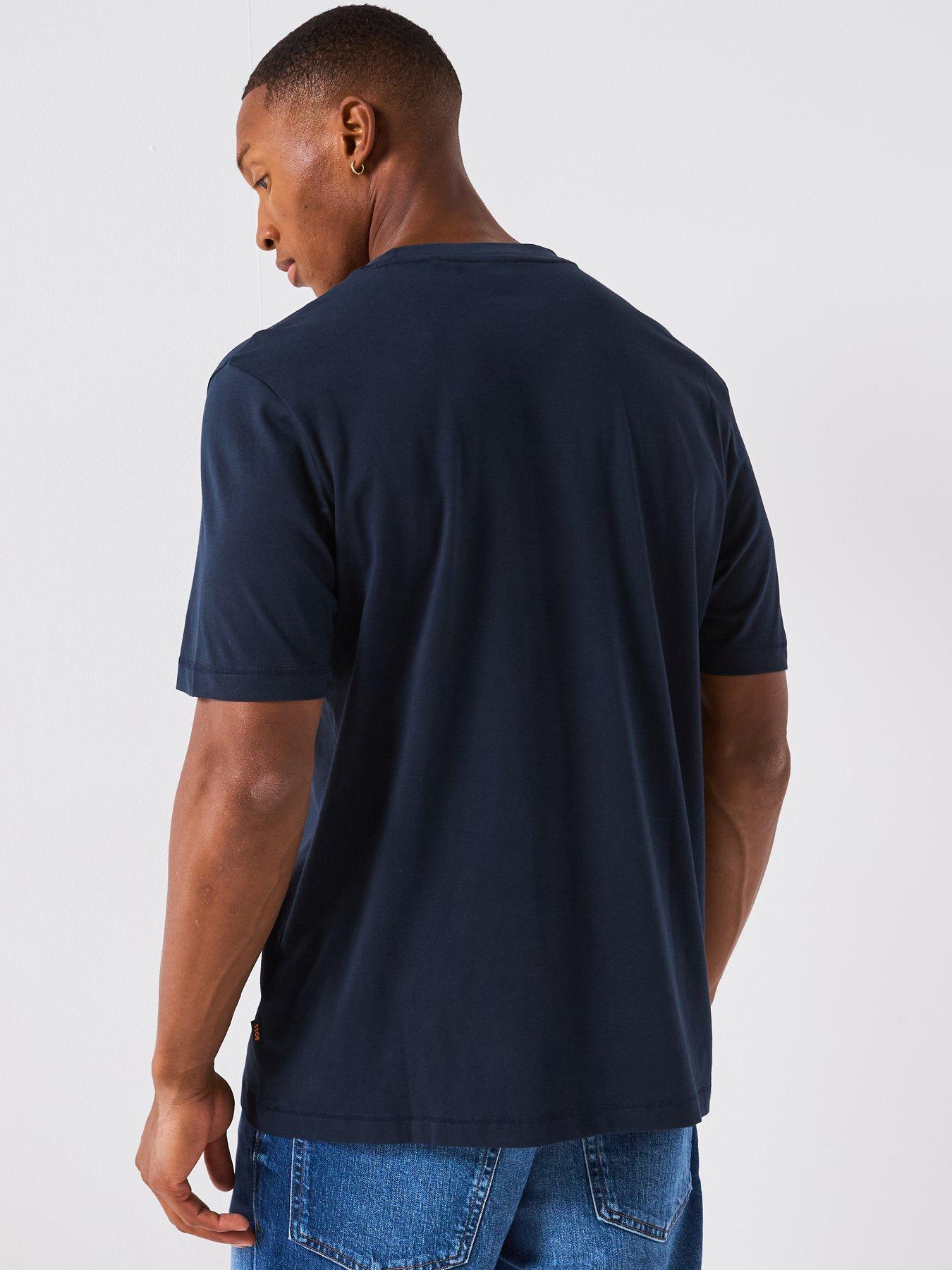 Image 2 of 6 of BOSS Container Regular Fit Chest Graphic T-shirt - Navy
