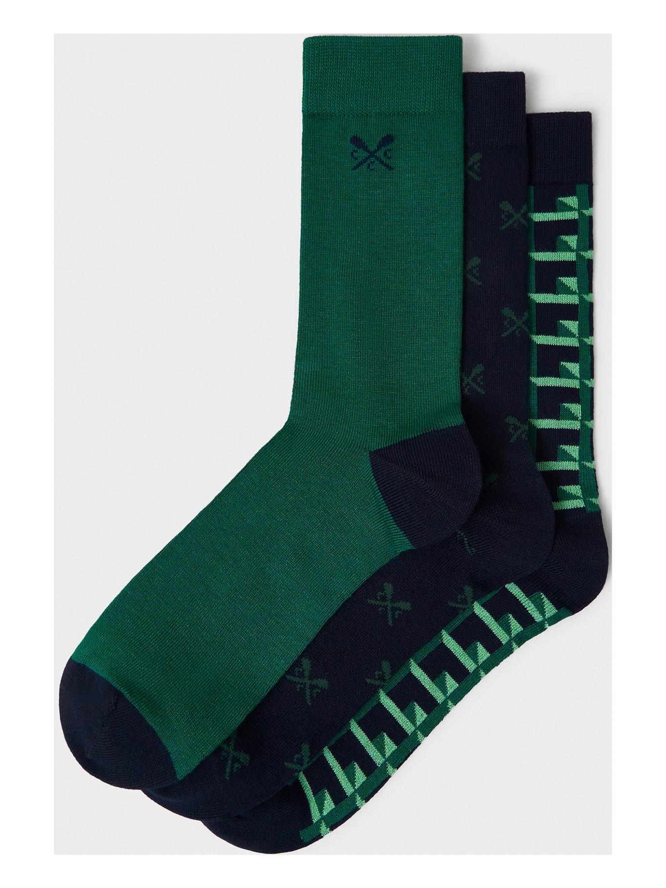 undefined 3 Pack Geo Bamboo Socks - Dark Green