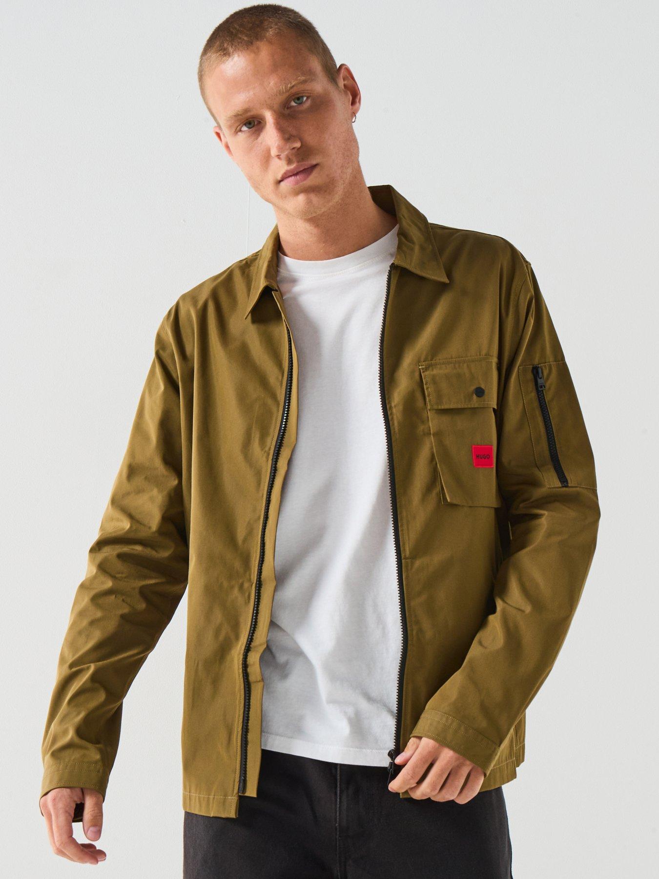 undefined Emmond Patch Pocket Logo Zit Thru Overshirt - Green
