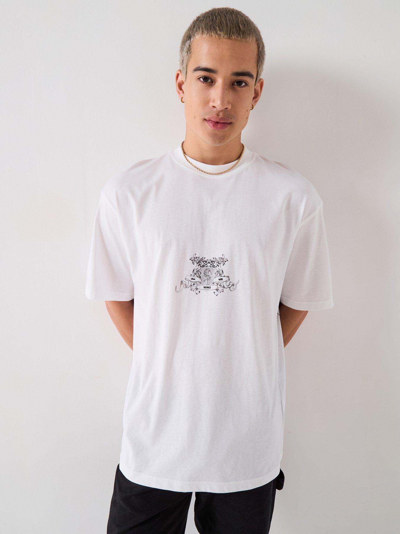 undefined Oversized Fit Duarms Back Print T-Shirt - White