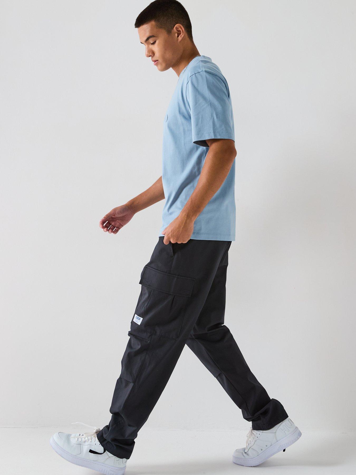 Image 5 of 6 of HUGO Blue Niley Regular Fit Smiley Left Chest Logo T-Shirt - Light Blue