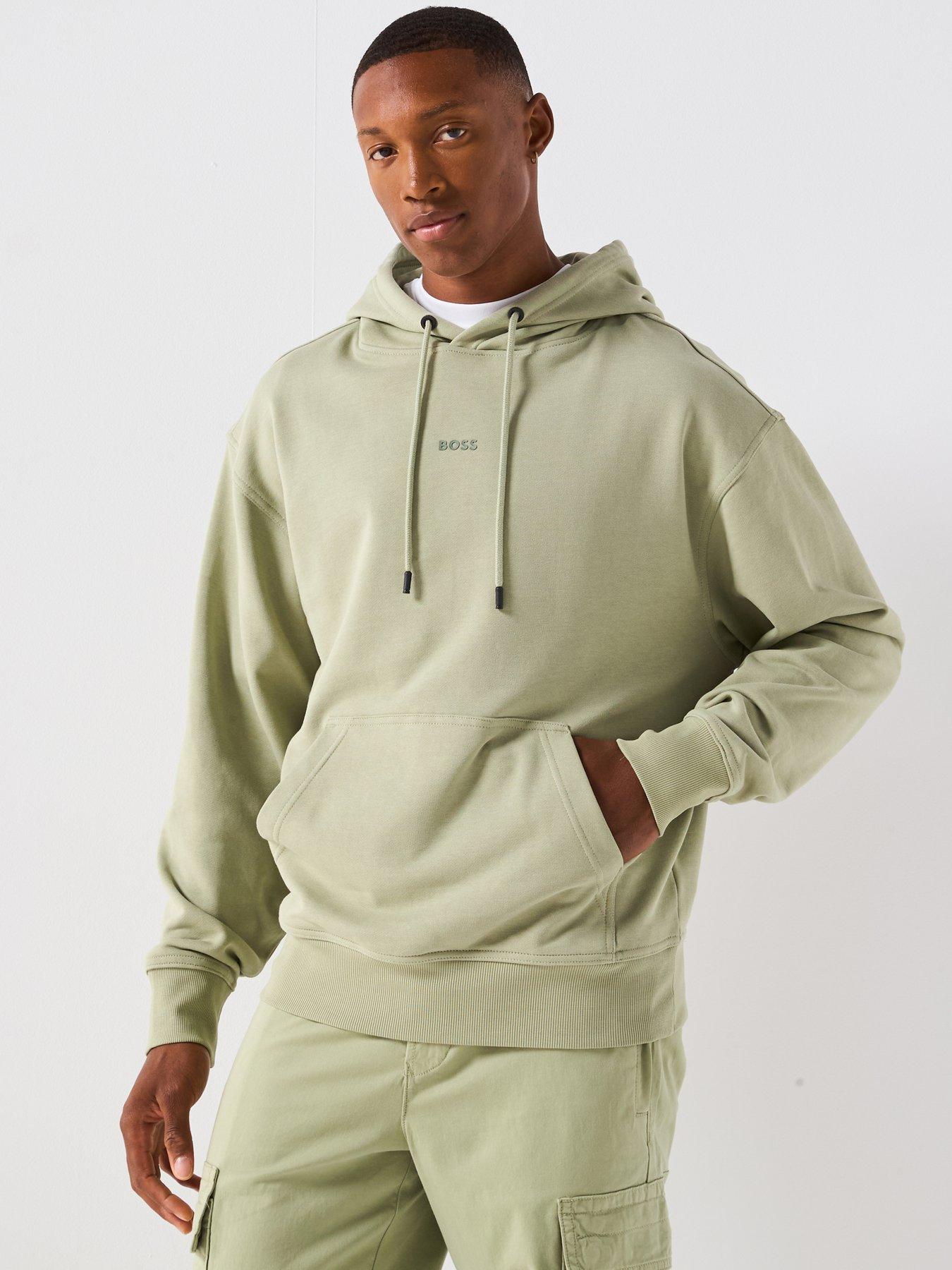 undefined Boss Wesmallhood Regular Fit Centre Logo Overhead Hoodie - Green