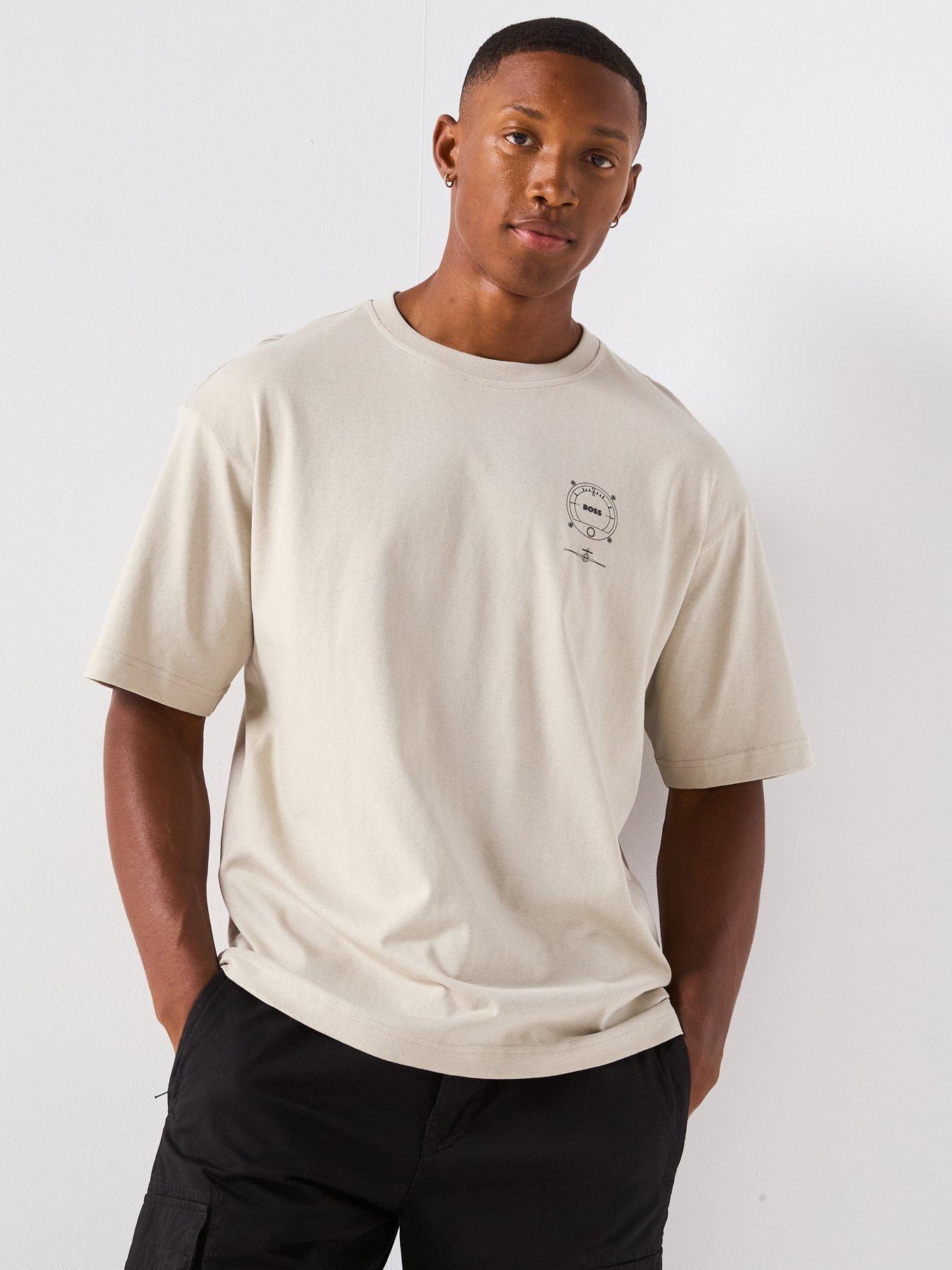 undefined Boss Voyage Relaxed Fit Dial Logo T-shirt - Beige