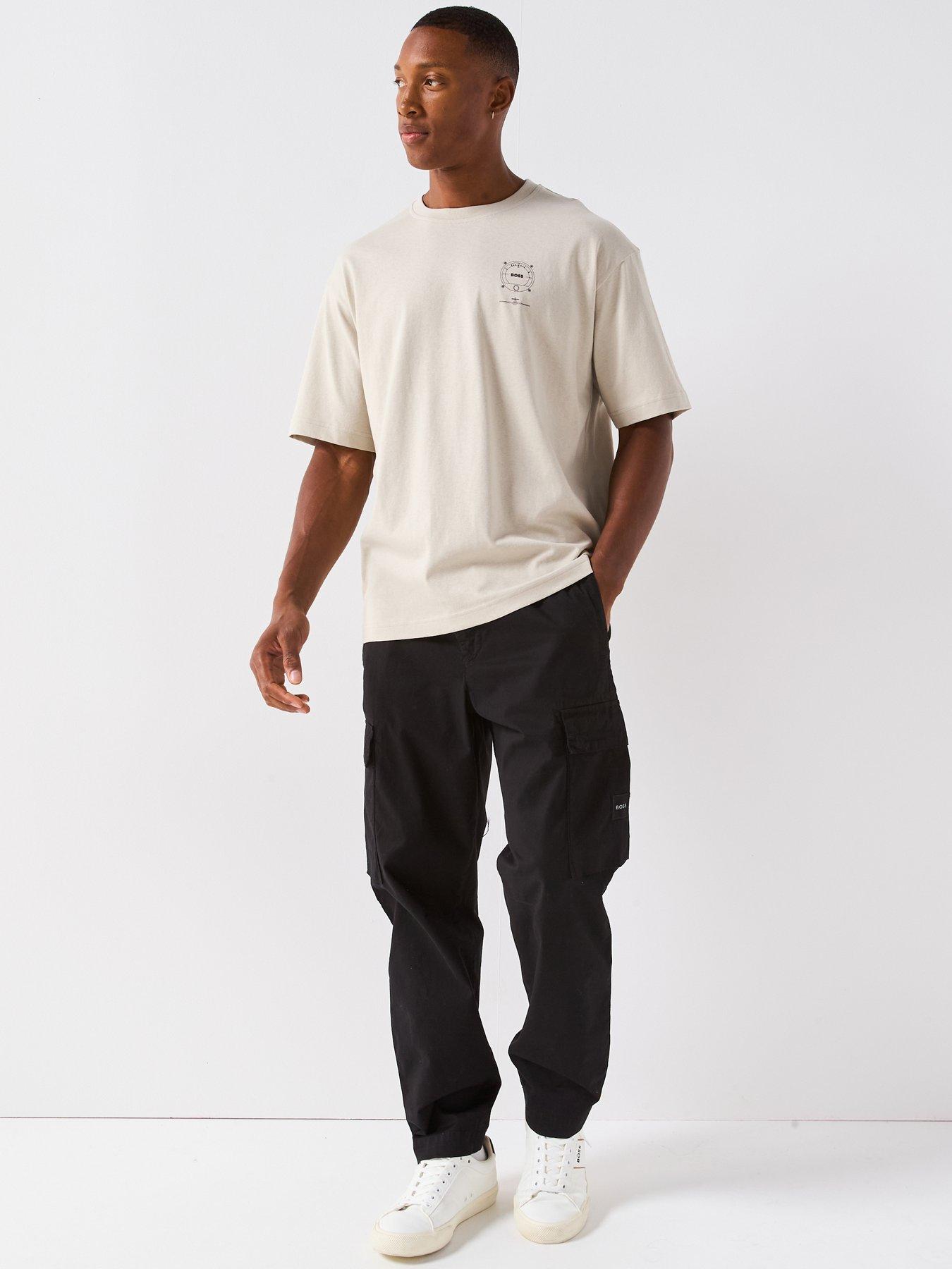Image 3 of 6 of BOSS Voyage Relaxed Fit Dial Logo T-Shirt - Beige