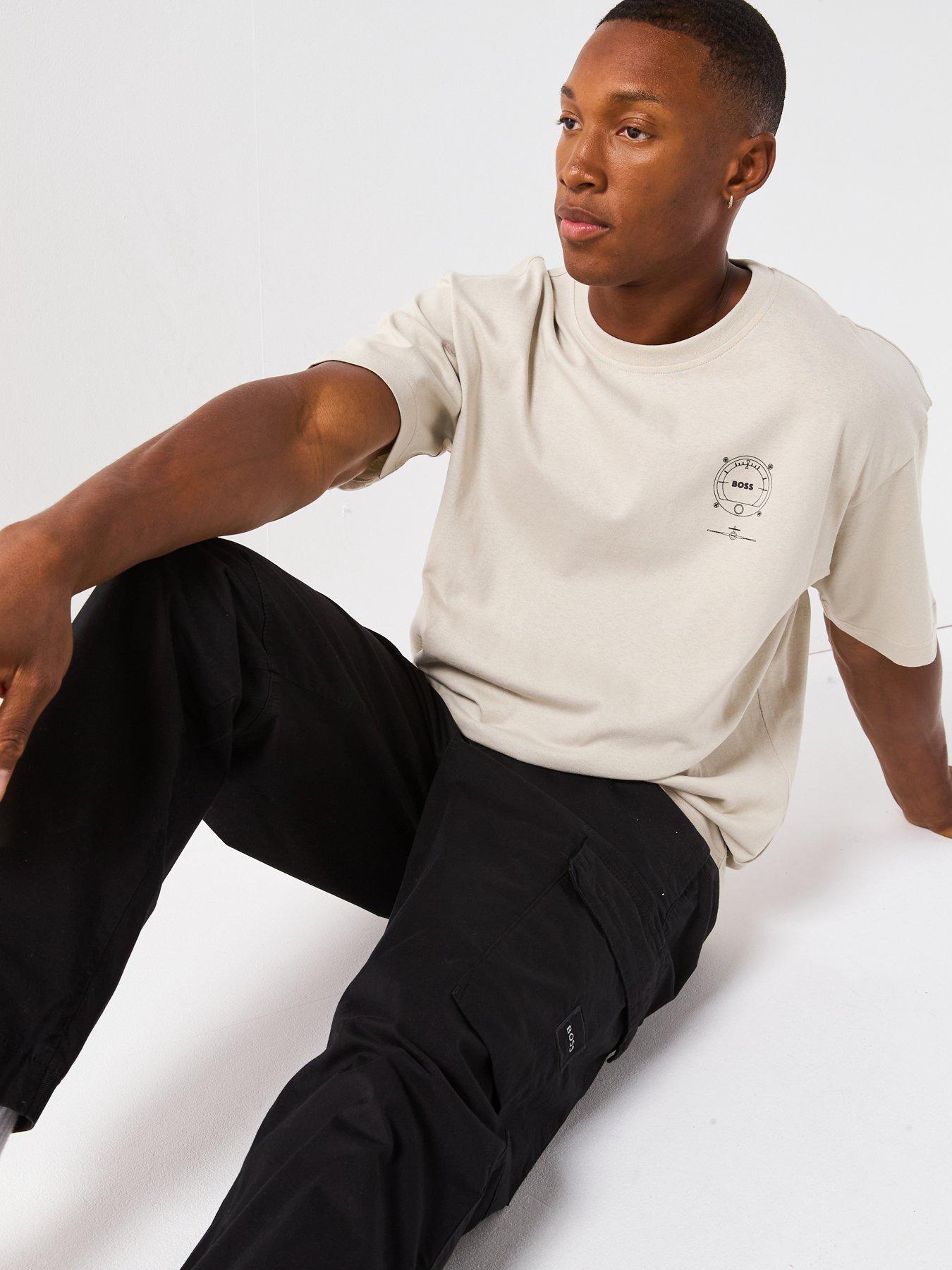 Image 6 of 6 of BOSS Voyage Relaxed Fit Dial Logo T-Shirt - Beige