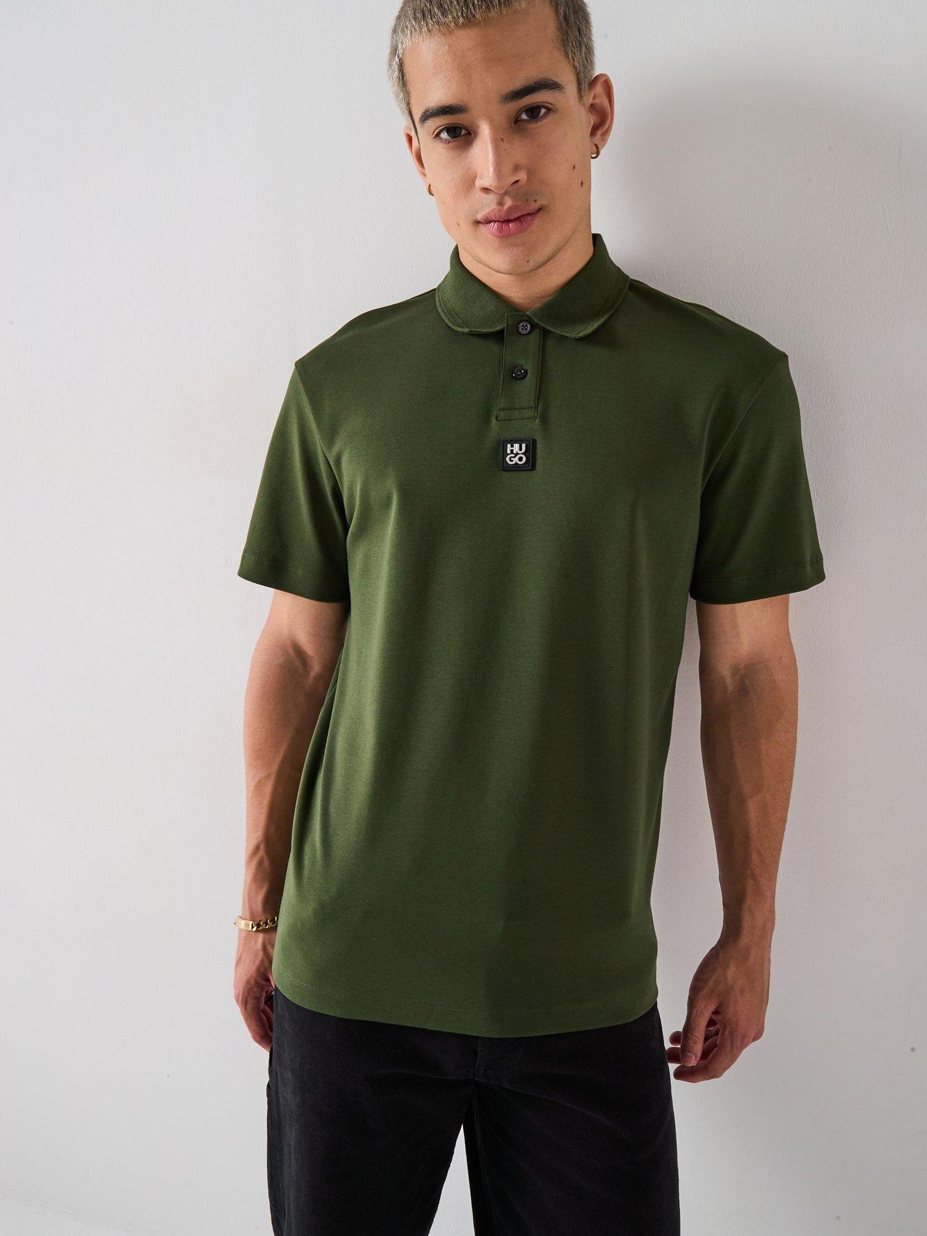 HUGO: Deabono_D Regular Fit Centre Stacked Nikel Logo Polo Shirt - Green