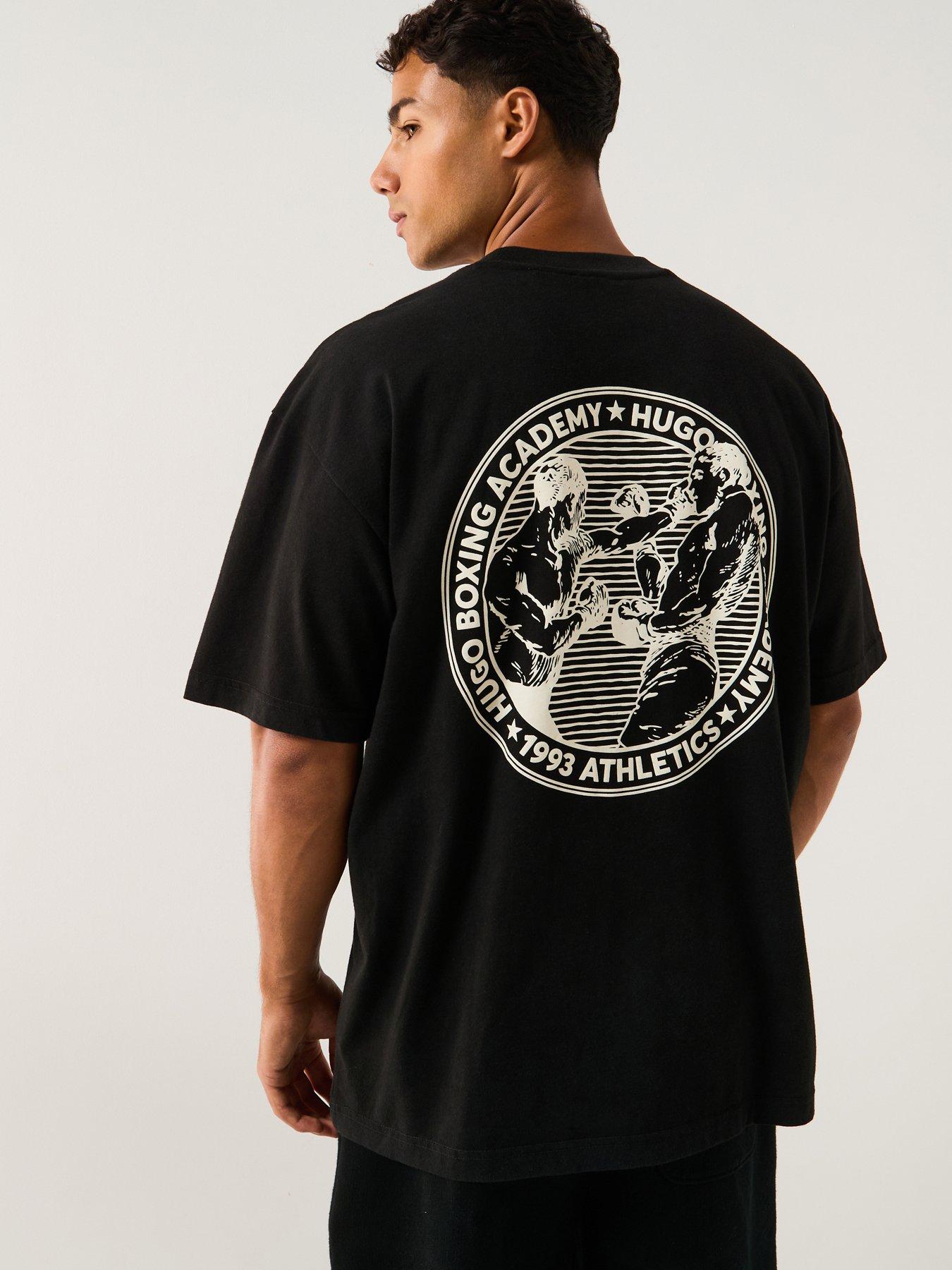 undefined Oversized Fit Back Print Dwresto Sport Print T-Shirt - Black