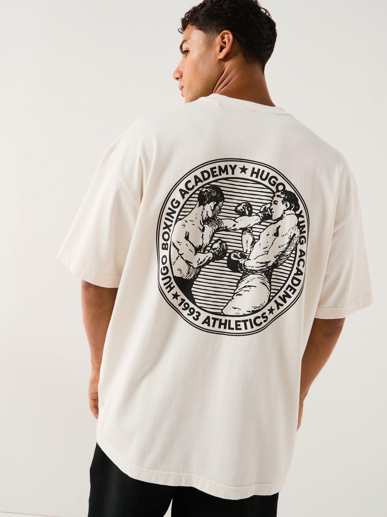 undefined Oversized Fit Back Print Dwresto Sport Print T-Shirt - White