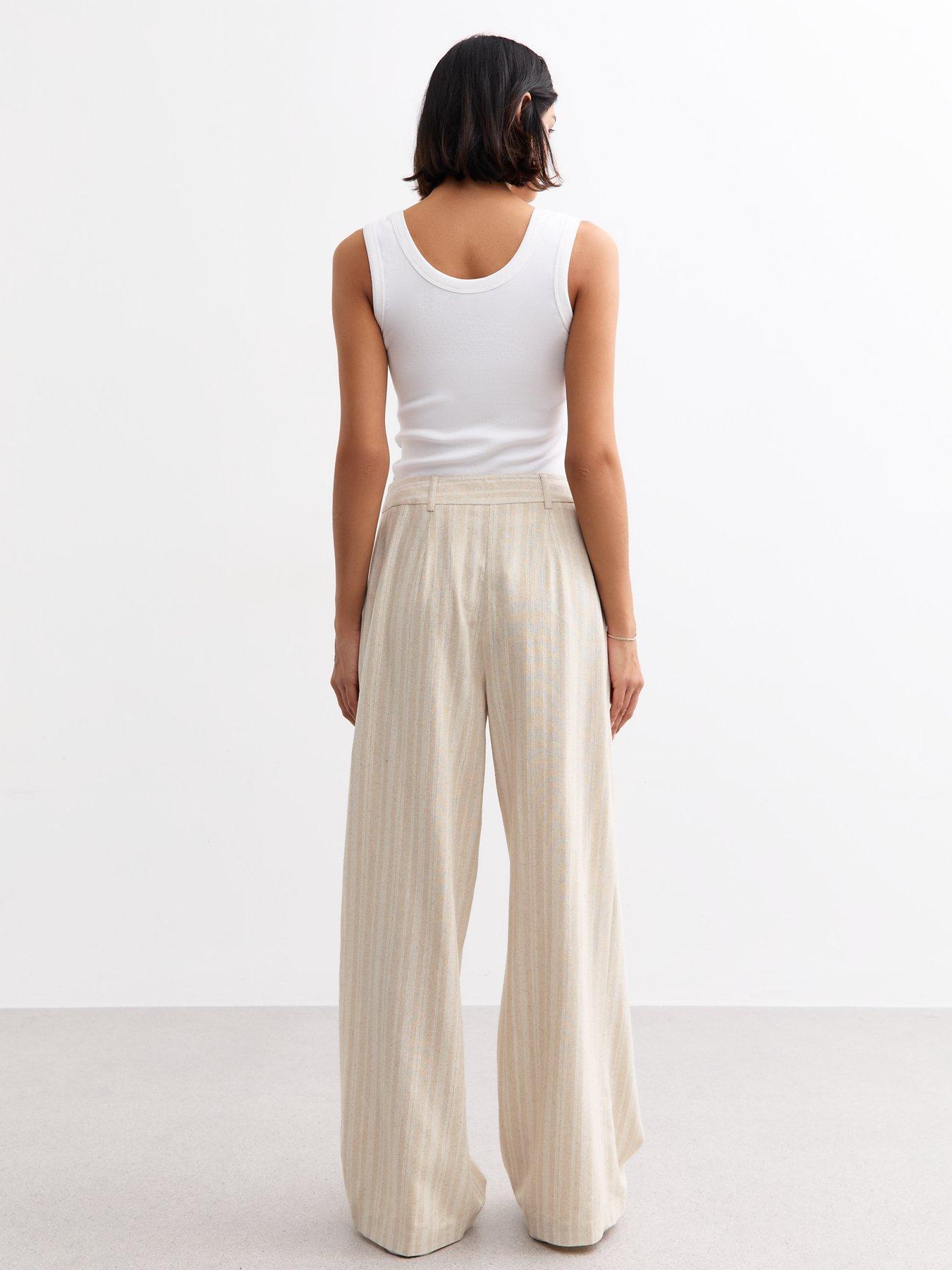 Samra Wide-Leg Trousers - Cream