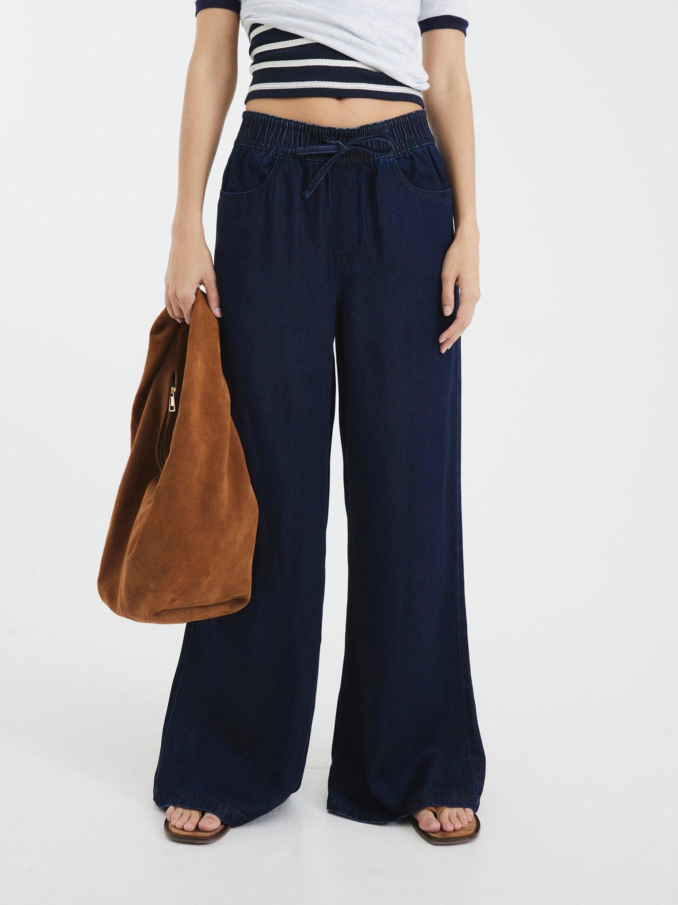 undefined Wide Leg Pants - Blue