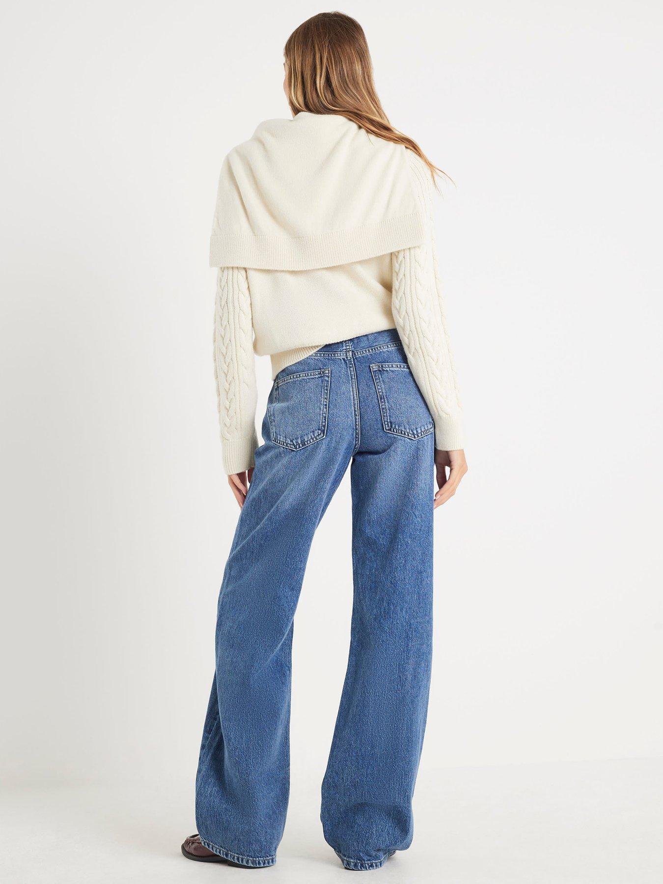 Image 2 of 4 of River Island Relaxed Straight Harmony Jeans - Blue