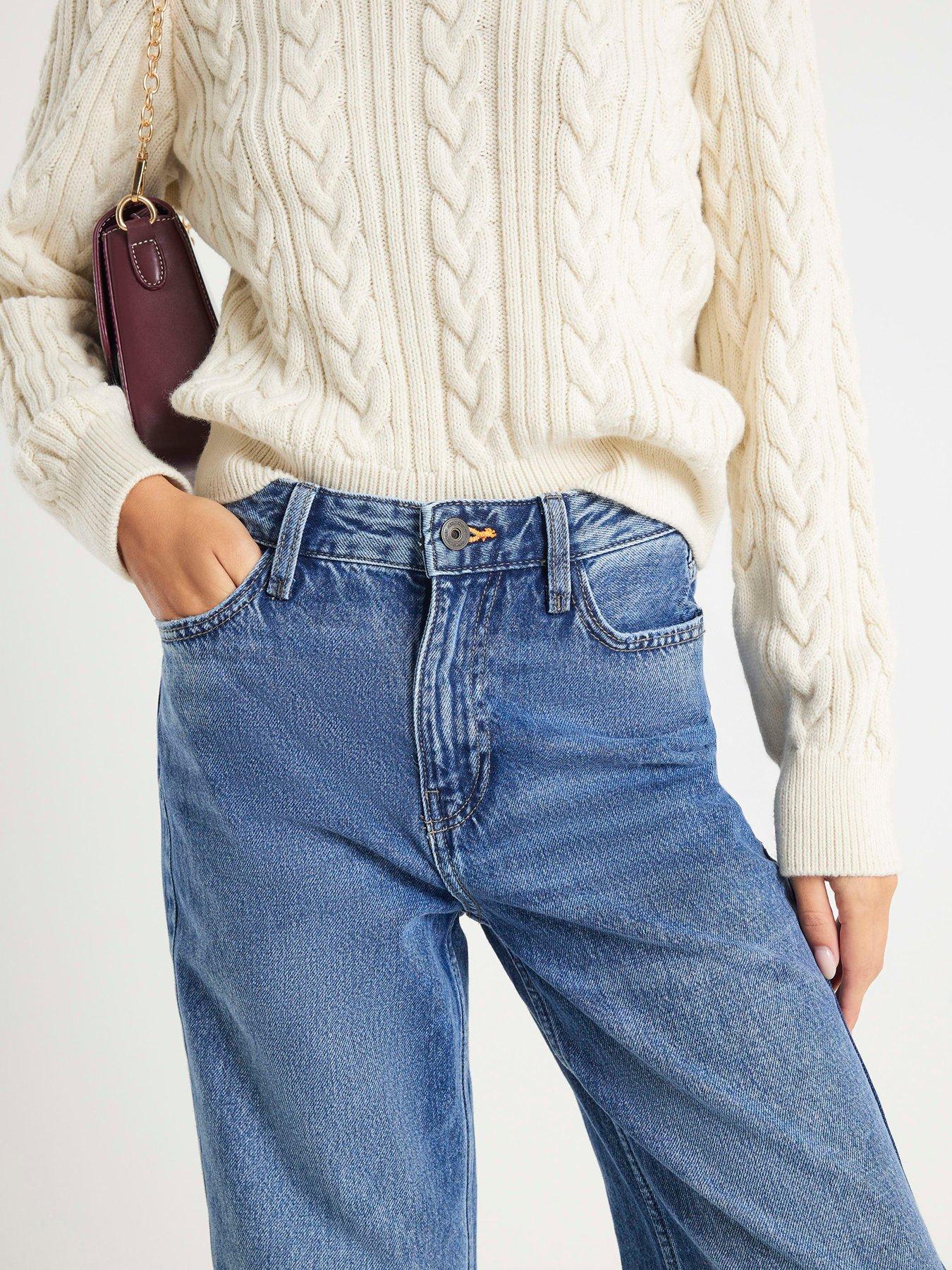 Image 4 of 4 of River Island Relaxed Straight Harmony Jeans - Blue