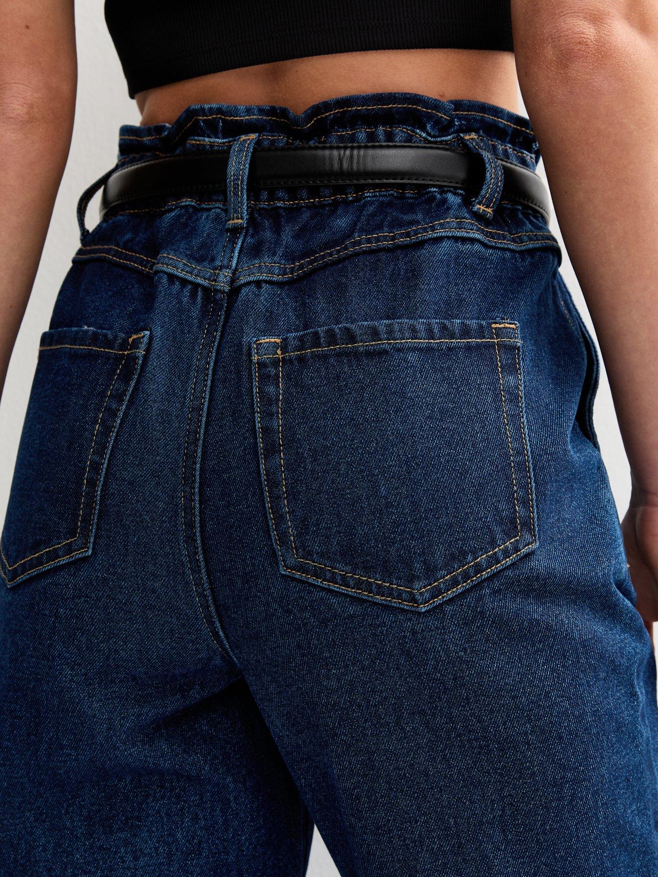Image 5 of 5 of New Look Blue Denim Paperbag Waist Jeans