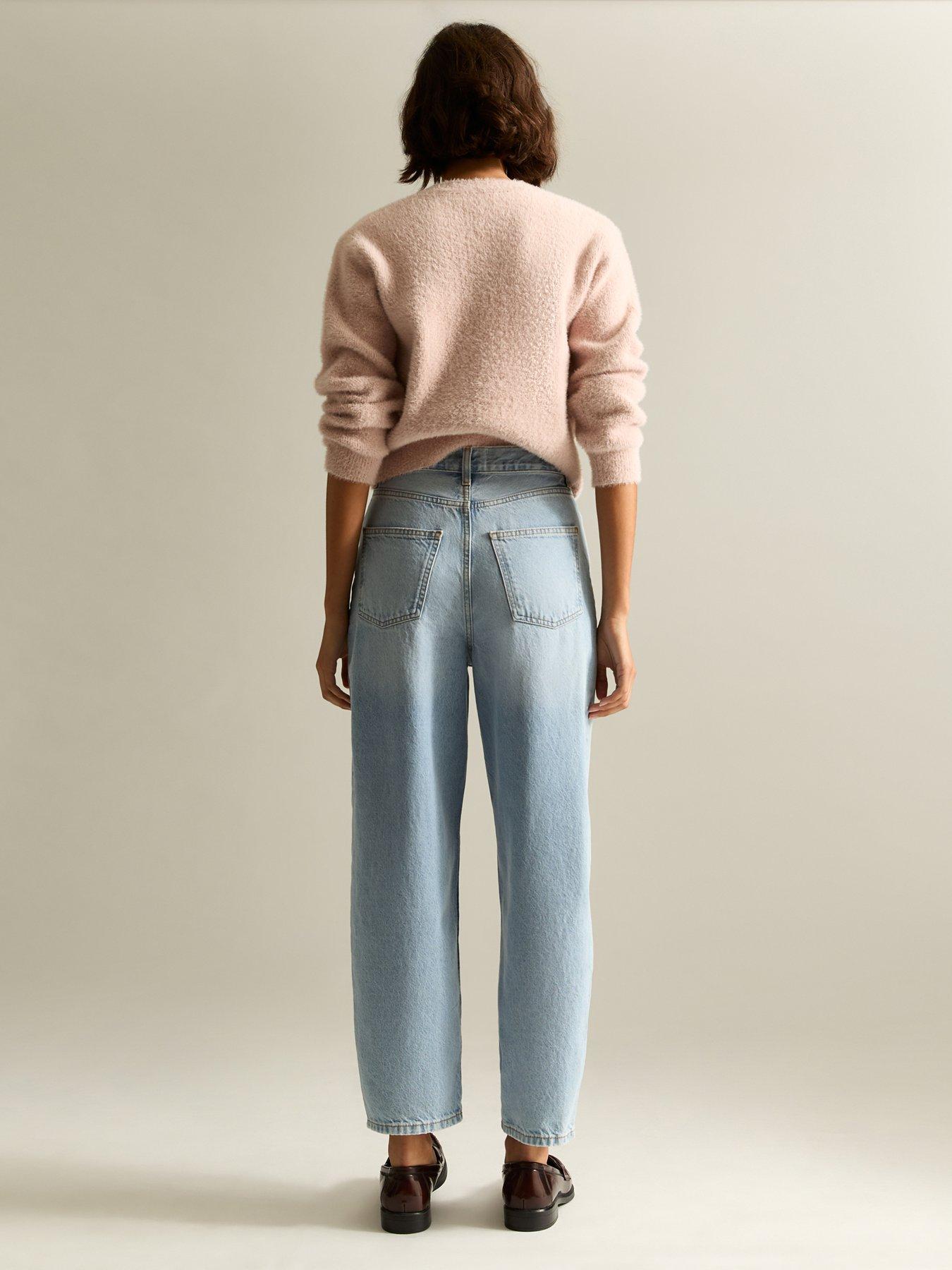 Image 2 of 6 of New Look Barrel Leg Denim Jeans - Light Blue