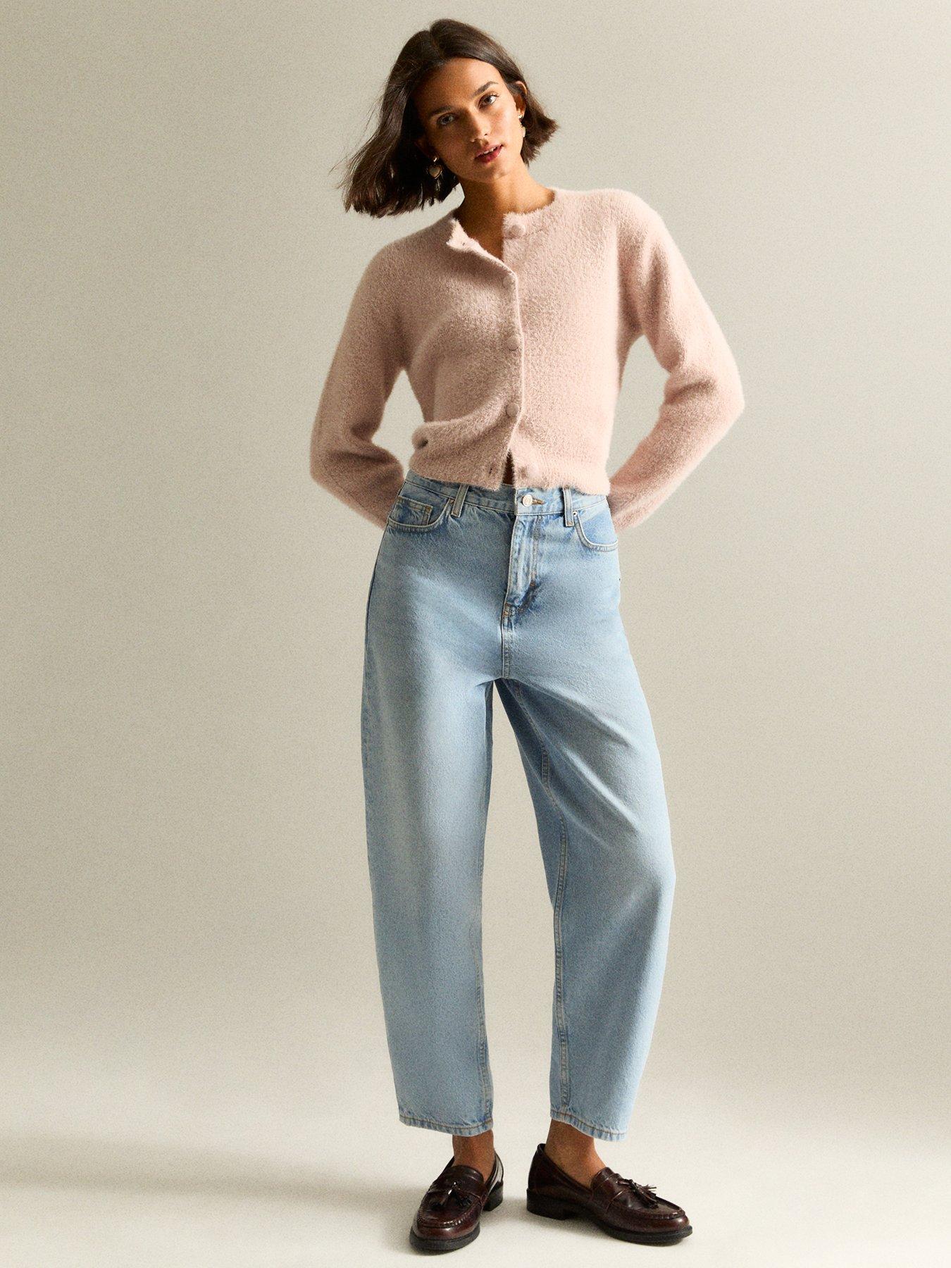 Image 3 of 6 of New Look Barrel Leg Denim Jeans - Light Blue