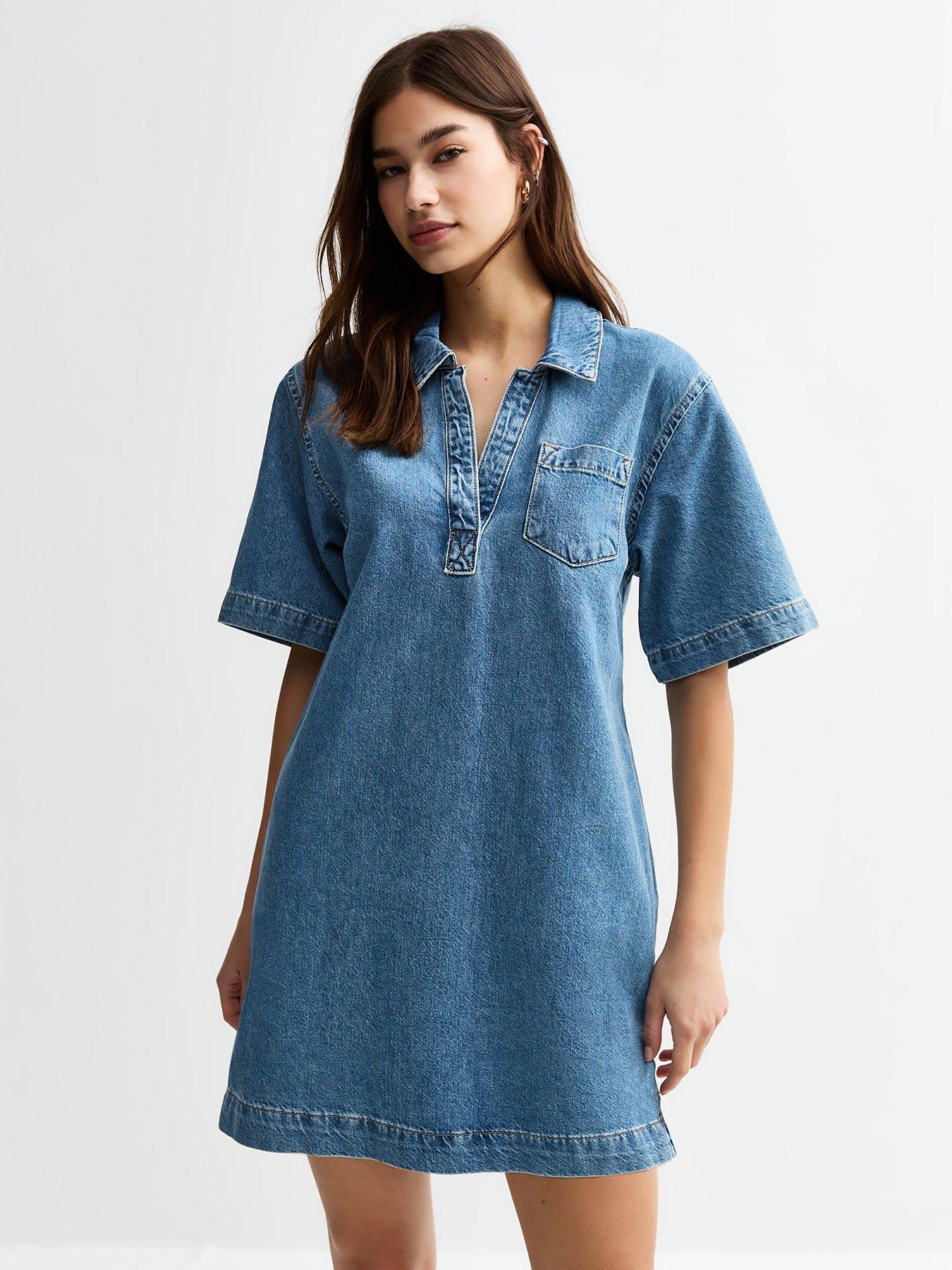 undefined Denim Tunic Dress - Blue