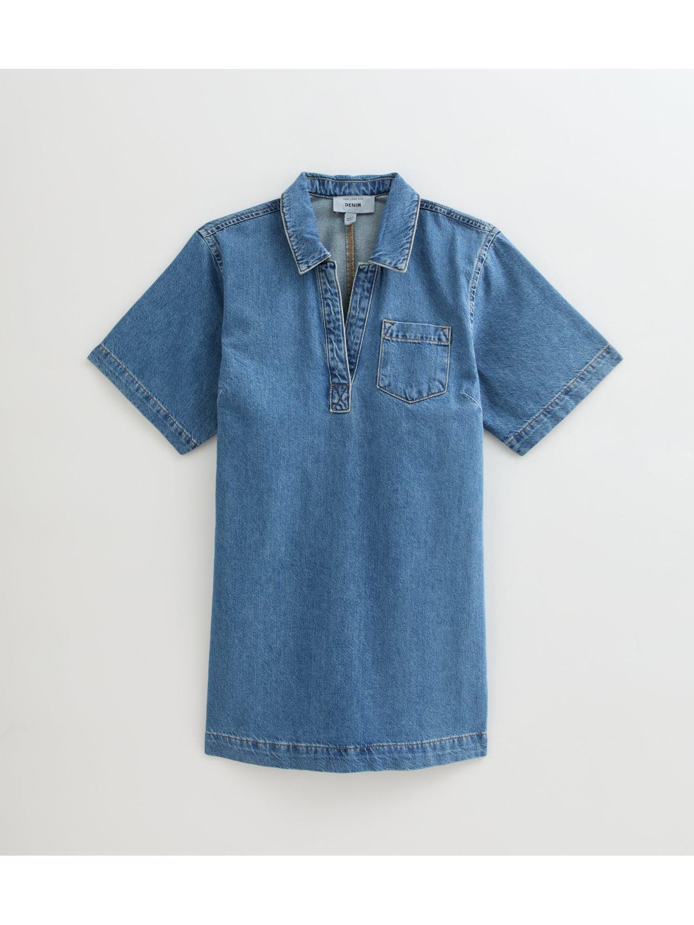 denim tunic dress new look Blue Denim Tunic Dress