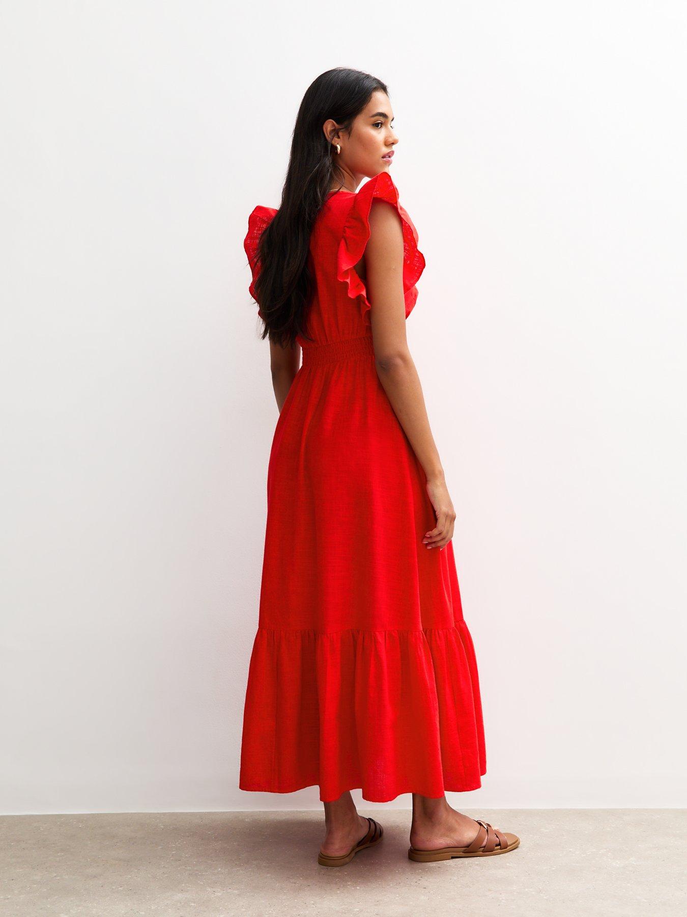 Teuta Matoshi Red Dress Midi Length Pink Tulle Karen Millen Cocktail Dresses  Mint Velvet Tulle Ruffle