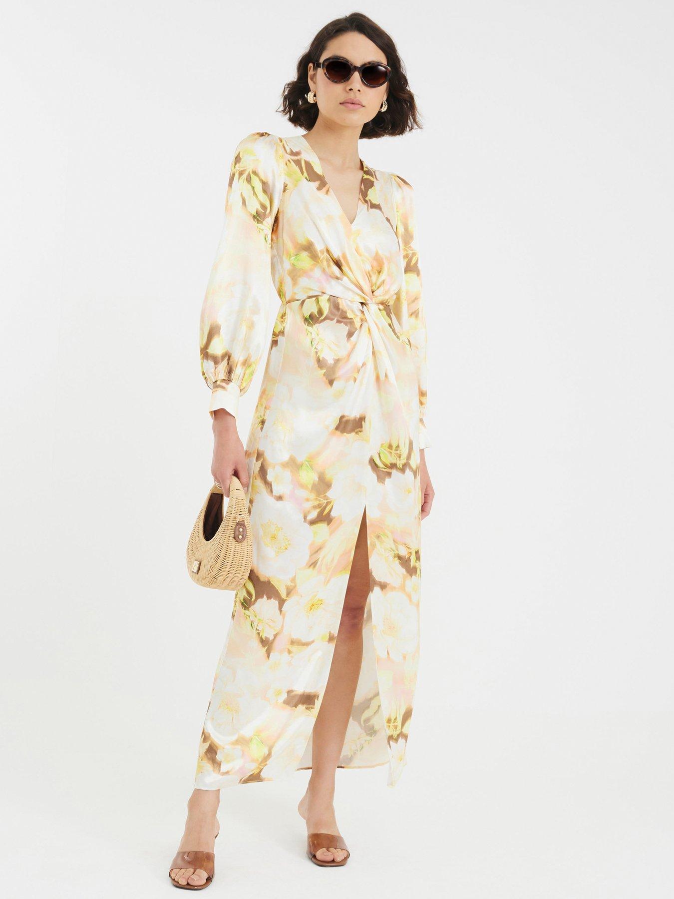 River Island Twist Front Maxi Dress - Cream