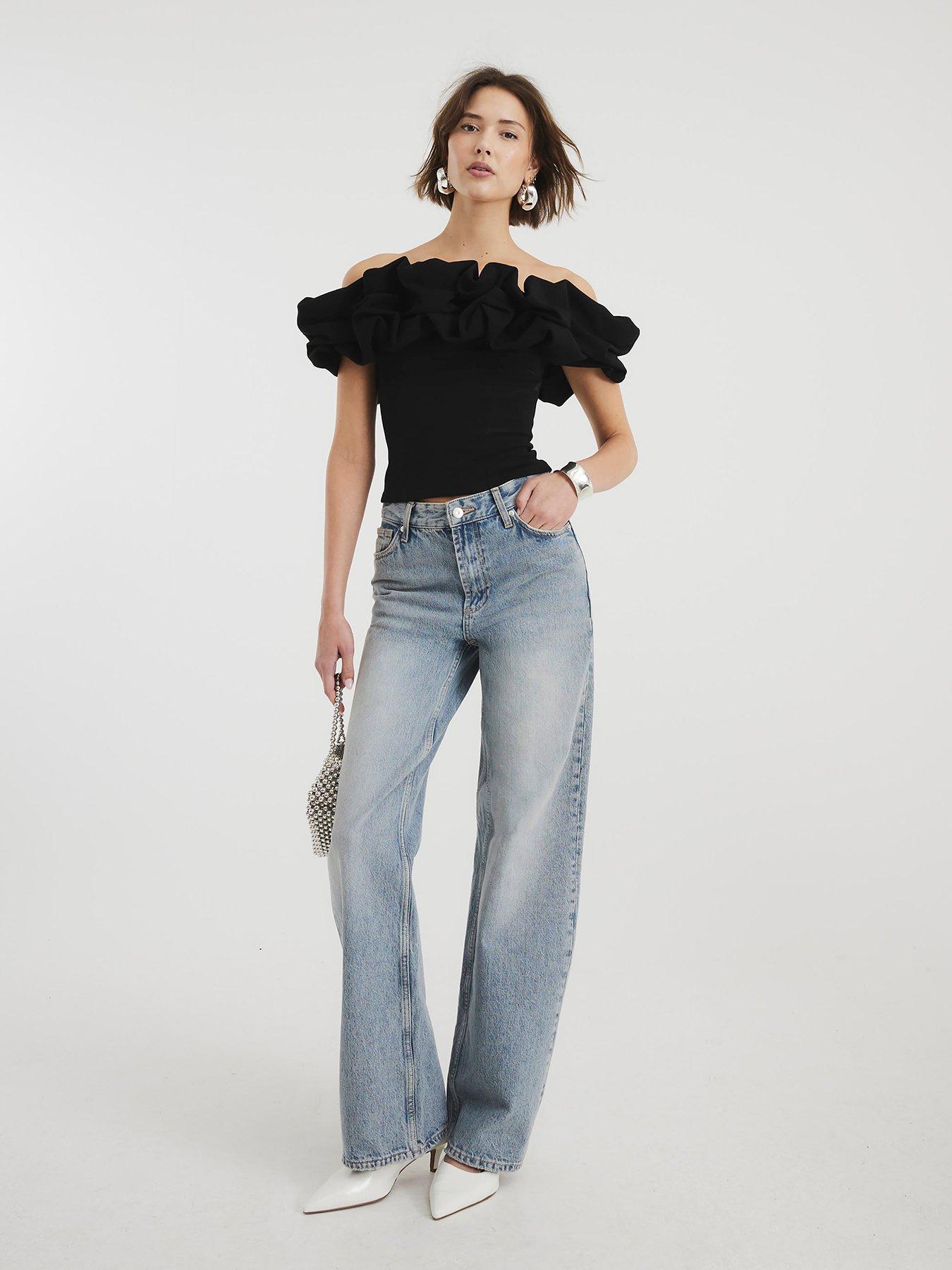 undefined Ruffle Bardot Top