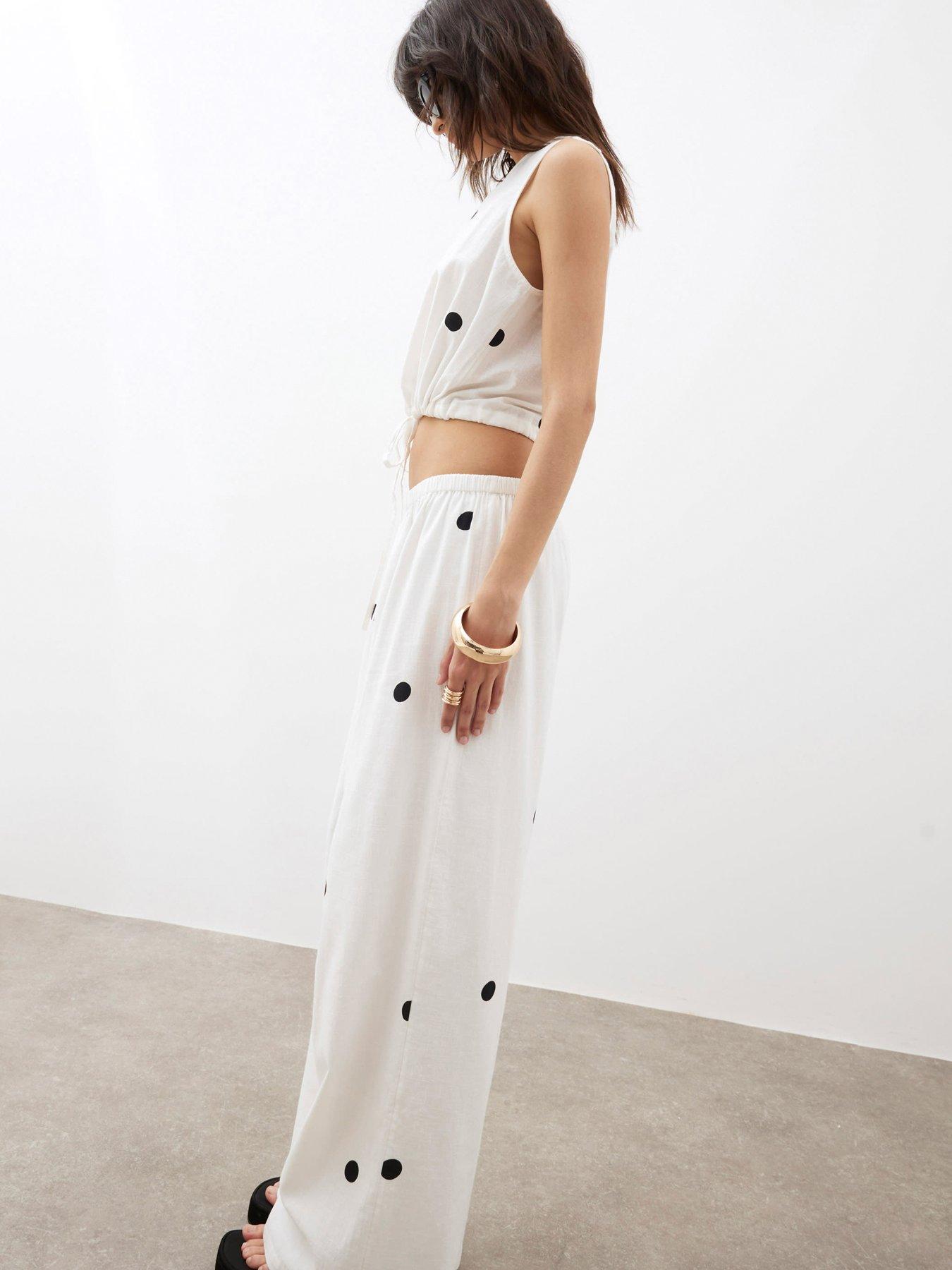 undefined Printed Trouser - Cream