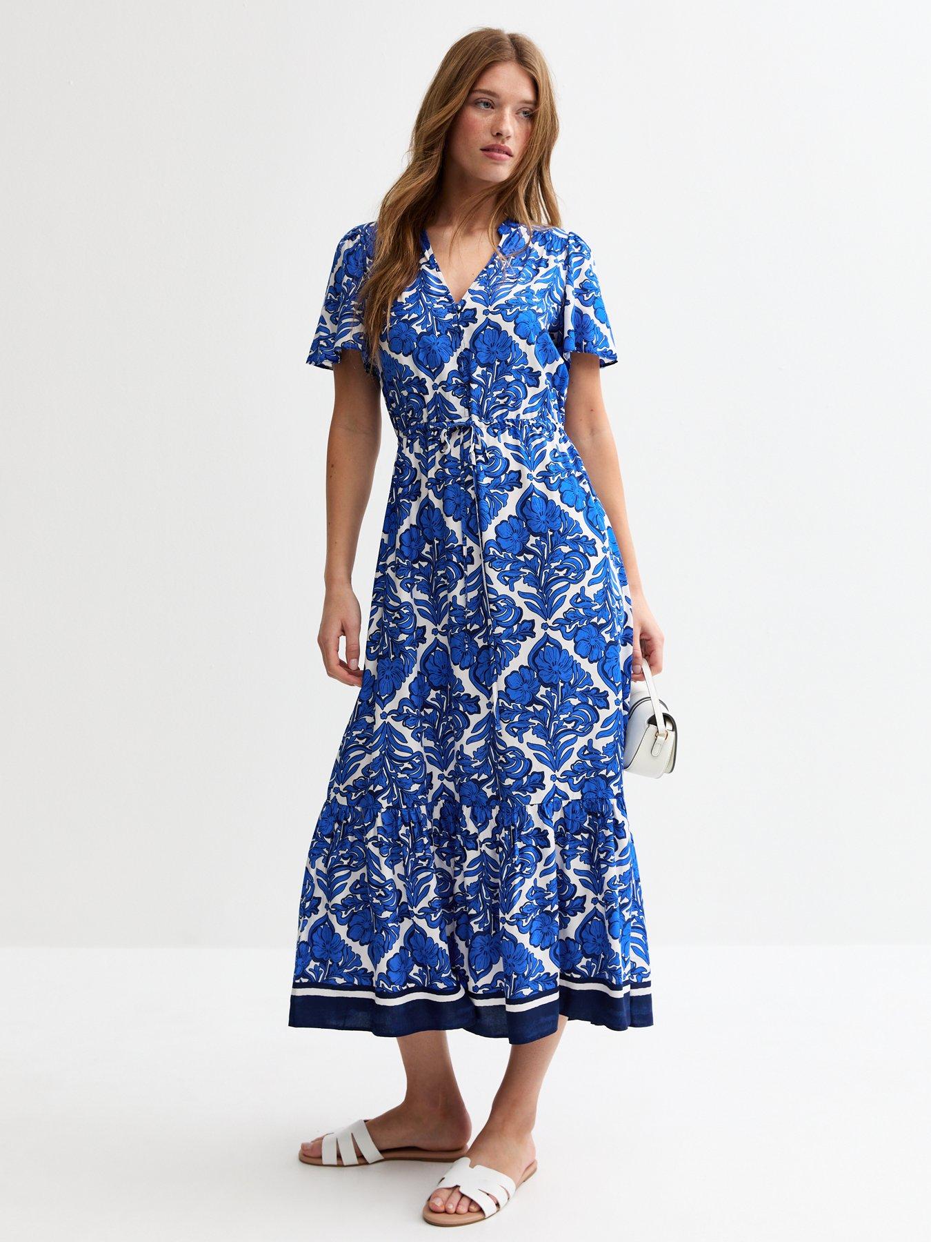 undefined Pattern Tamara Tile Midi Dress - Blue