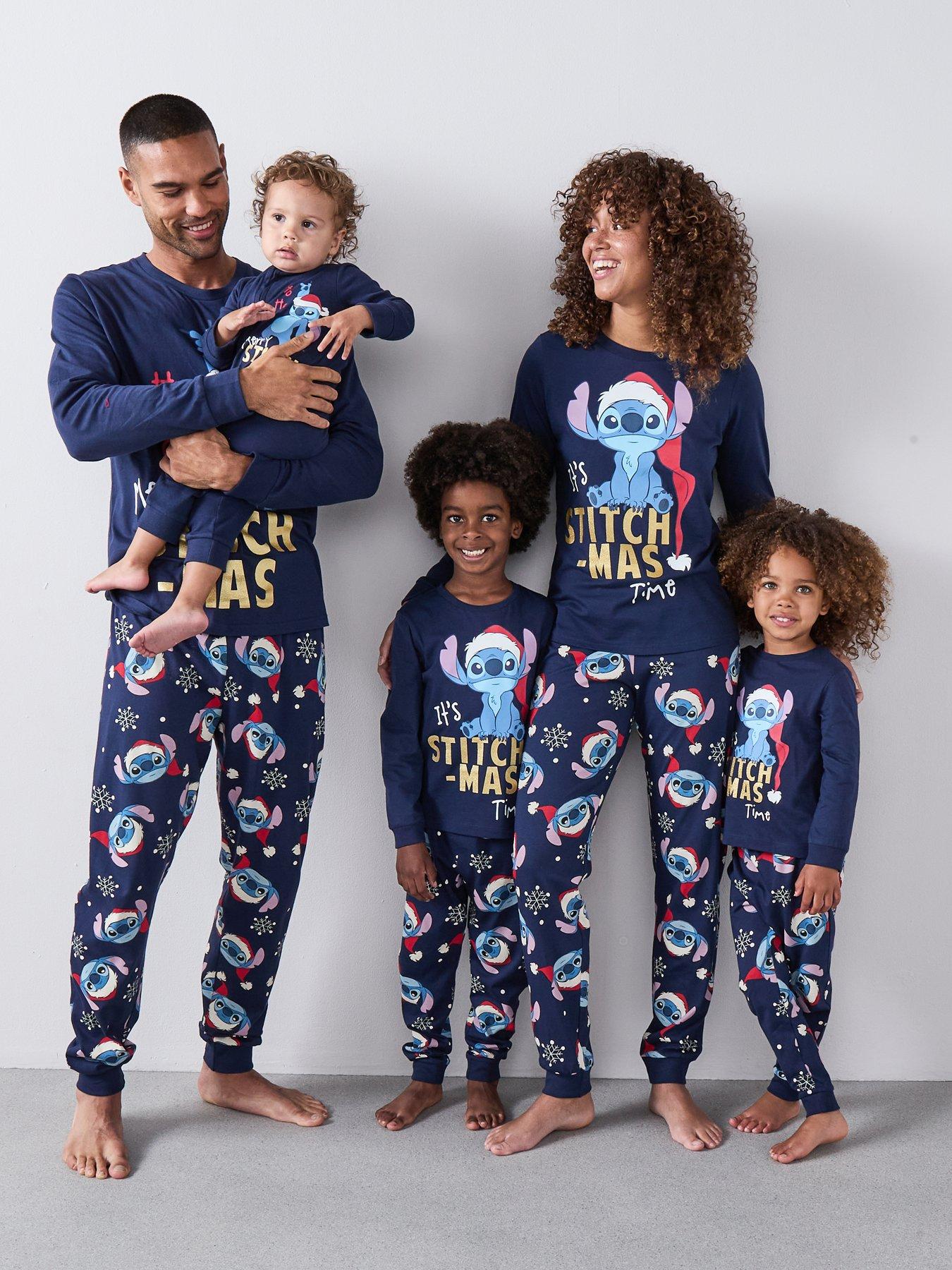 Disney Lilo & Stitch Lilo  &  Stitch Family Kids Christmas Pyjamas - Blue
