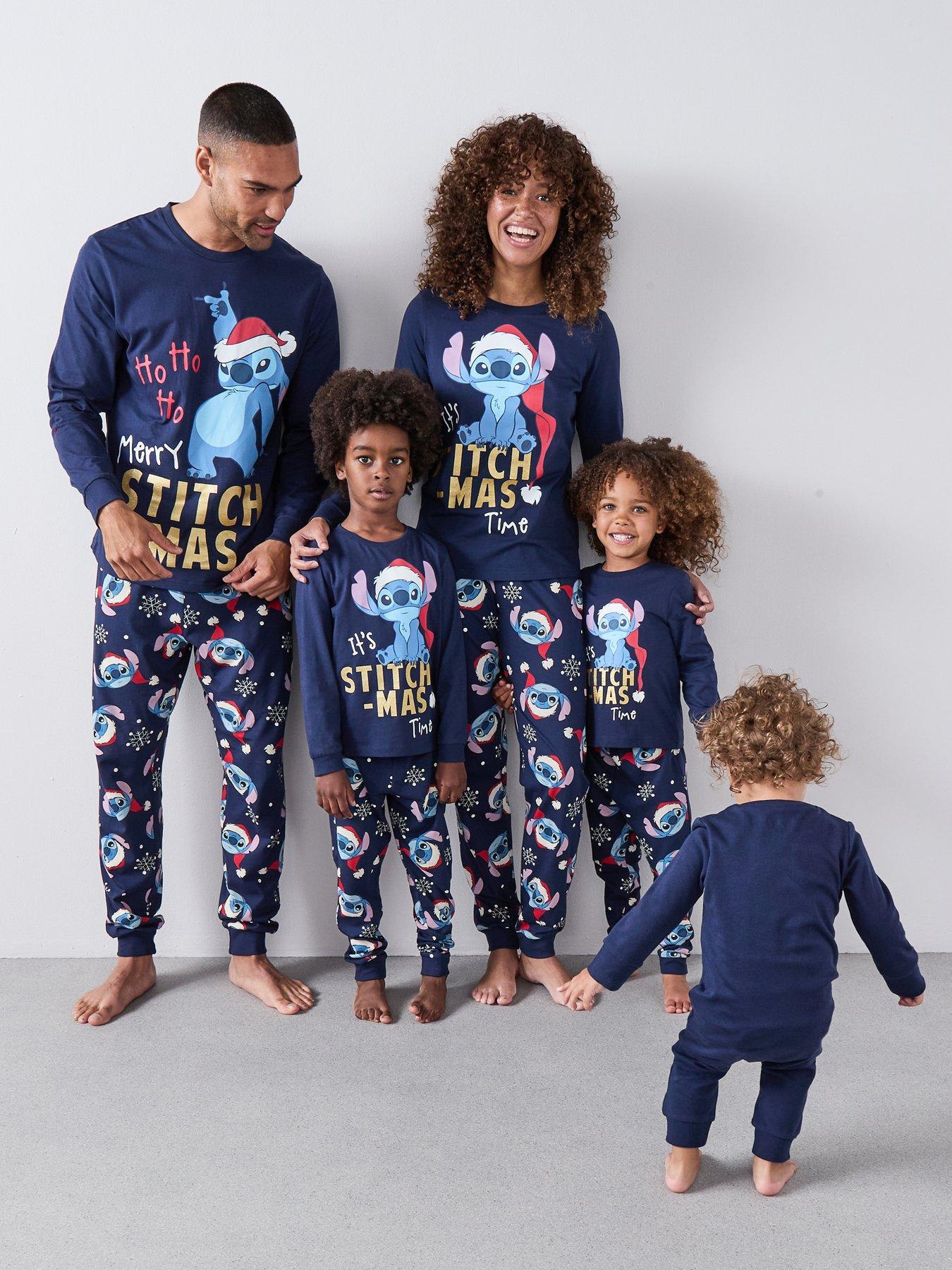 The Very Collection Disney Lilo  &  Stitch  Festive Family Pyjamas - Blue