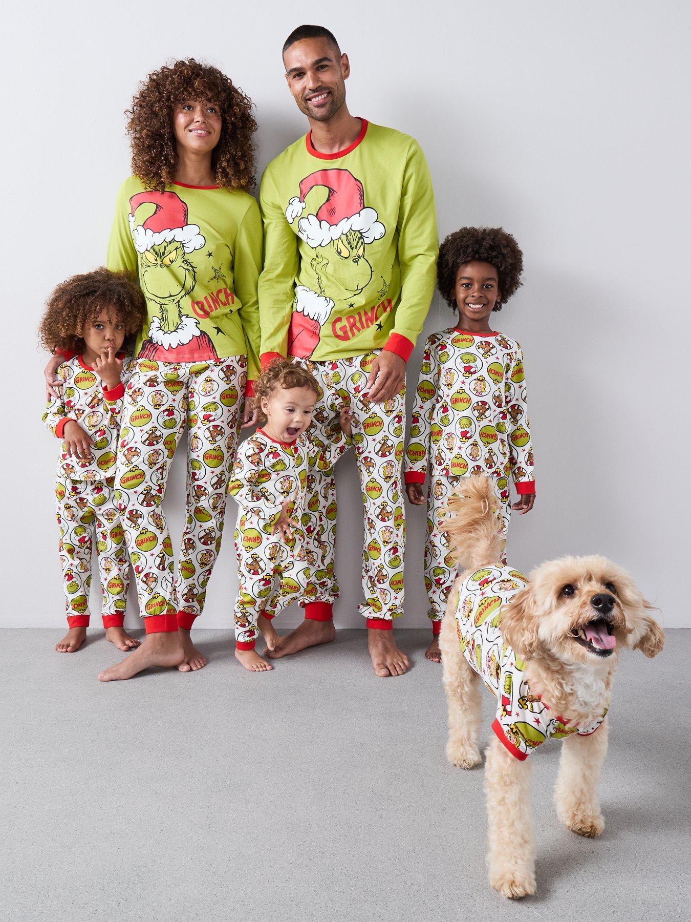 Image 1 of 6 of The Very Collection Mens Grinch Family Chirstmas Pj&nbsp; - Green