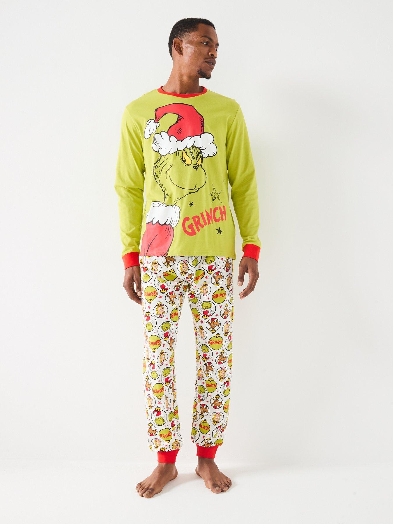 Image 4 of 6 of The Very Collection Mens Grinch Family Chirstmas Pj&nbsp; - Green