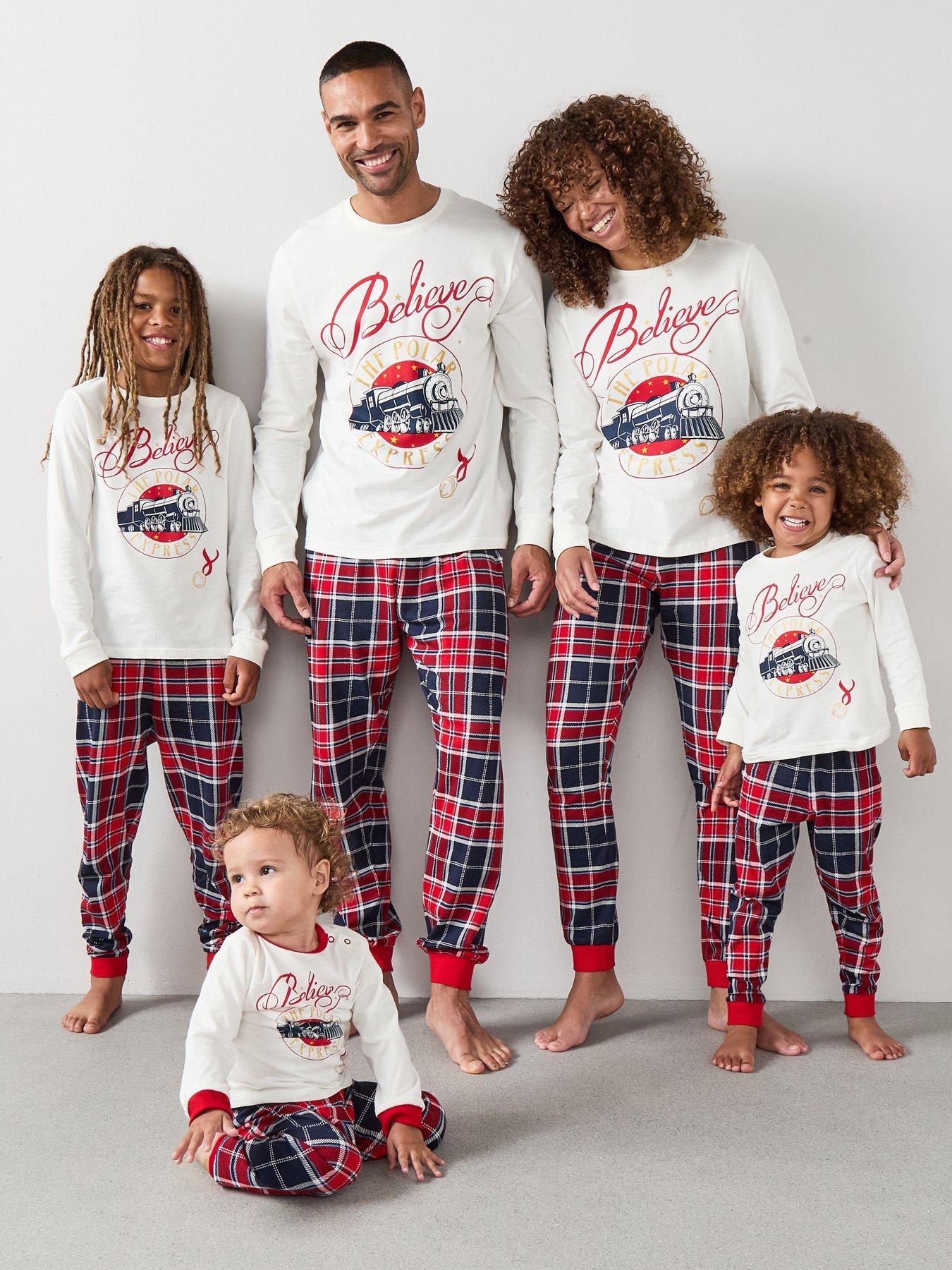The Very Collection Mens Polar Express Family Christmas Pj - Cream