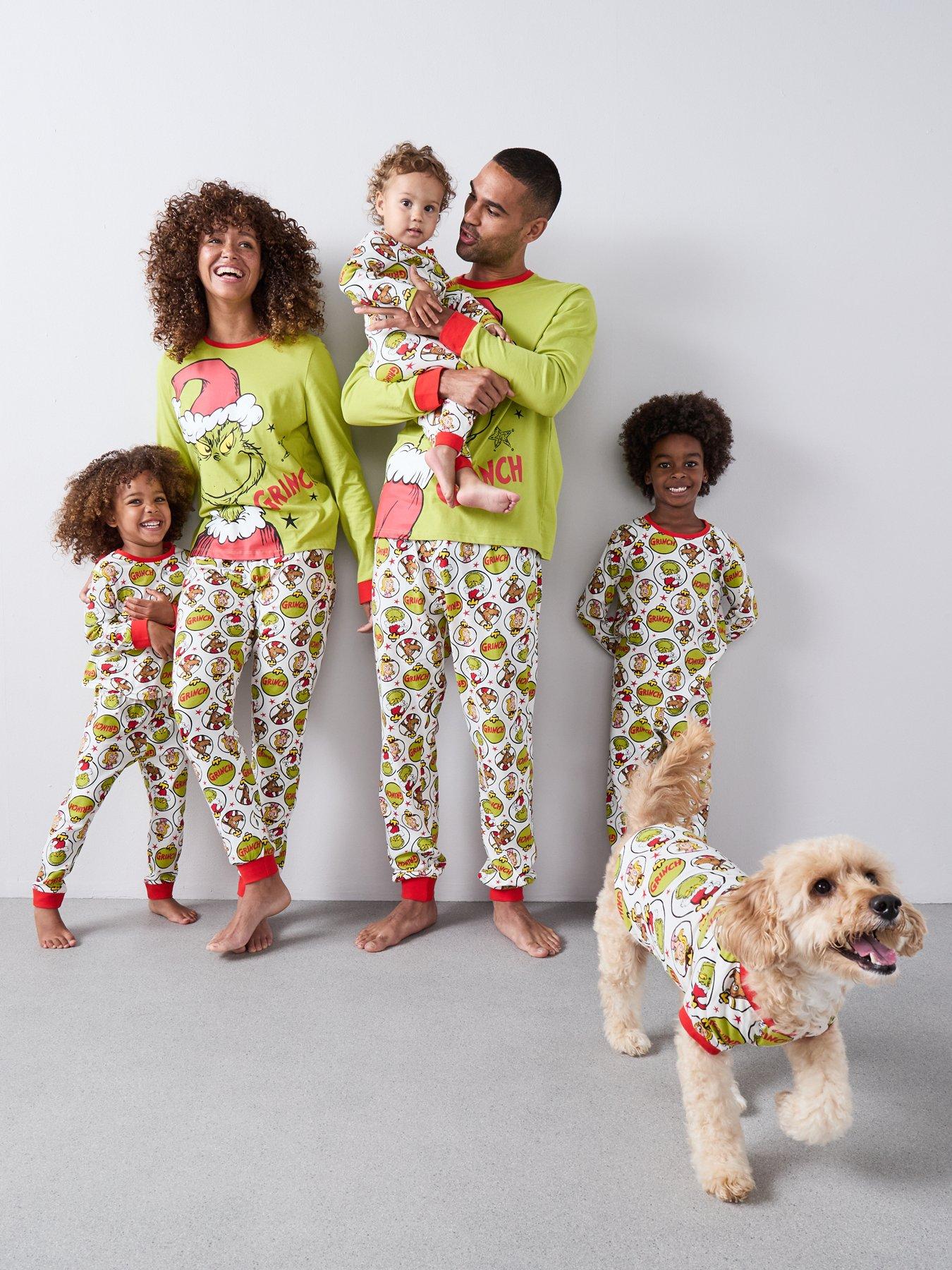 The Very Collection Ladies Grinch Family Christmas Pj  - Green