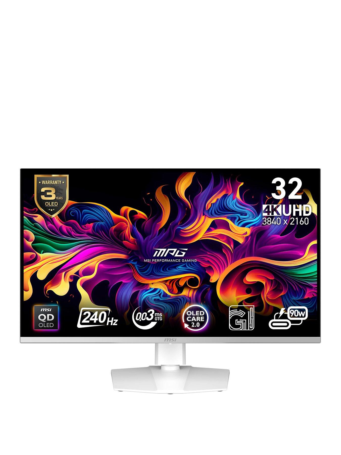 Image 1 of 7 of MSI MPG 321URXW QD-OLED 32-inch, 4K UHD, 240Hz, 0.03ms, Adaptive Sync, White Gaming Monitor