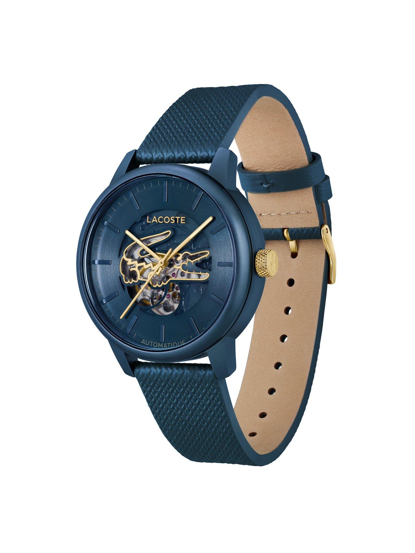 Image 2 of 6 of Lacoste Leather Strap Wrist Watch - Blue
