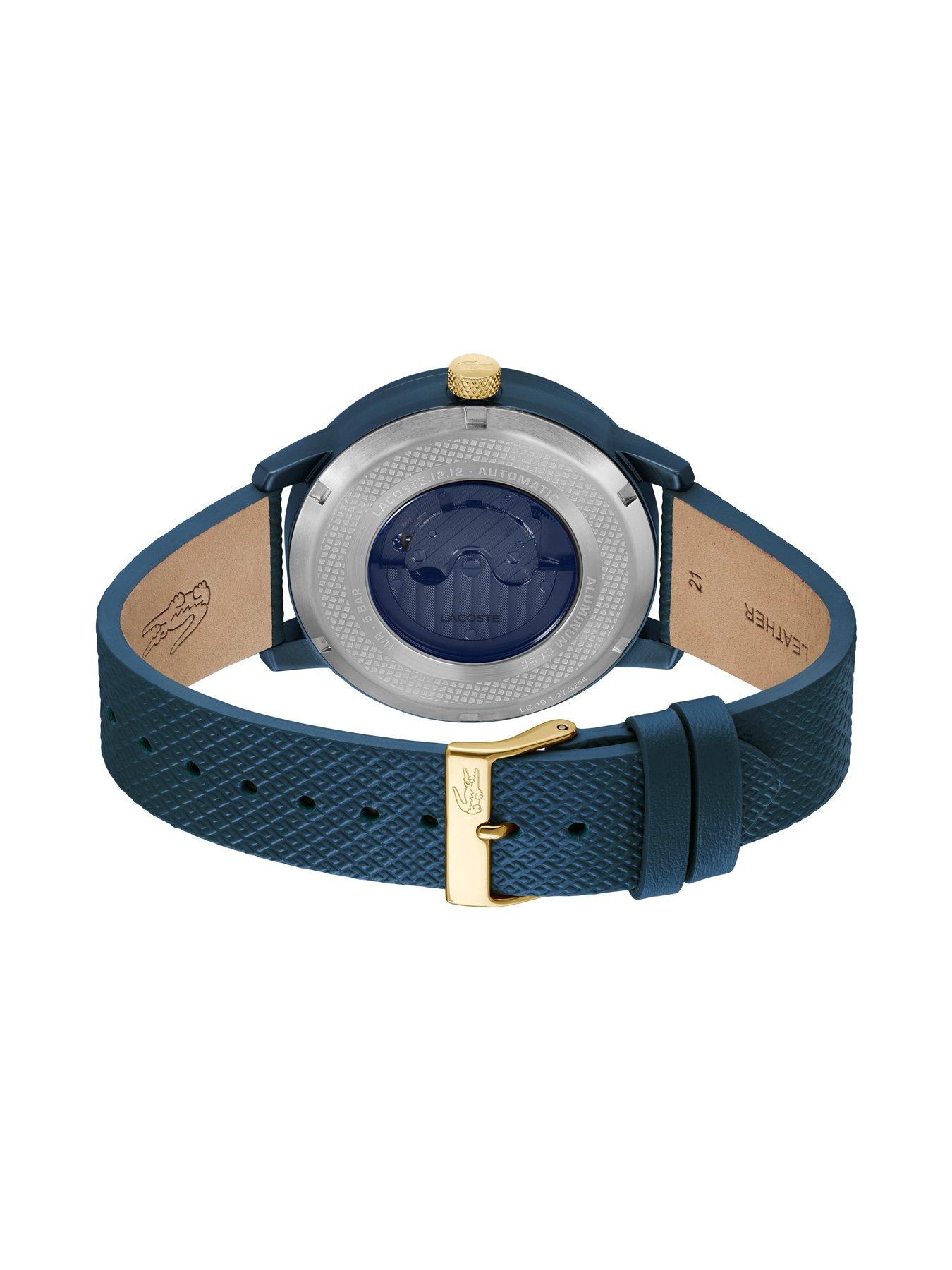 Image 6 of 6 of Lacoste Leather Strap Wrist Watch - Blue