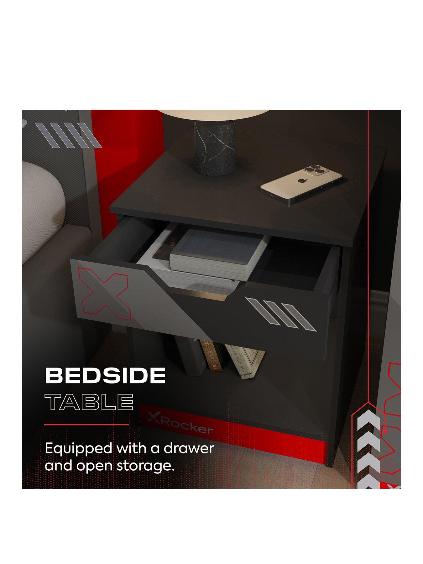 Image 3 of 7 of X Rocker Octane 3 Piece Furniture set &ndash; Bedside Table, Chest, and Wardrobe - Red