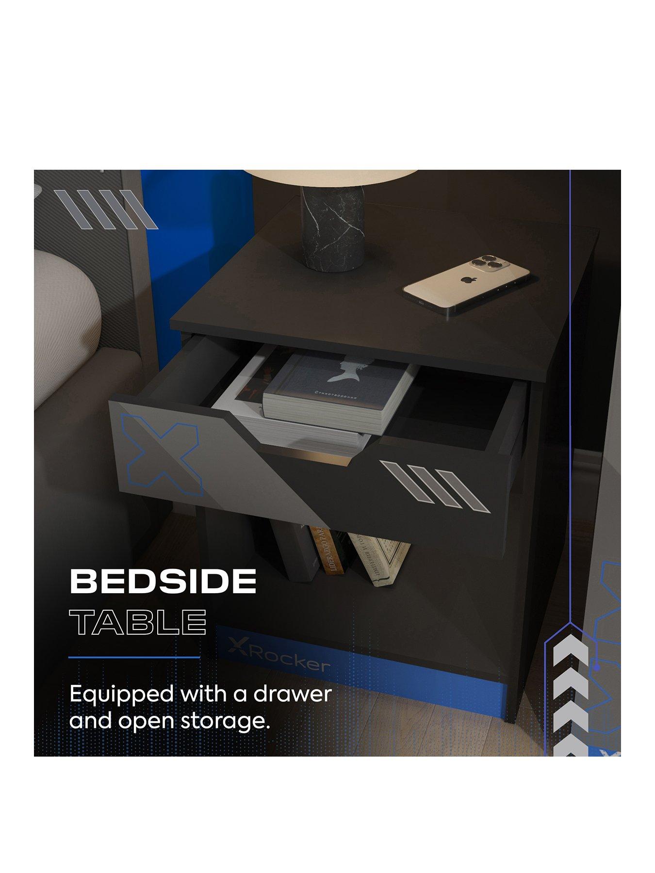 Image 3 of 7 of X Rocker Octane 3 Piece Furniture set &ndash; Bedside Table, Chest, and Wardrobe - Blue
